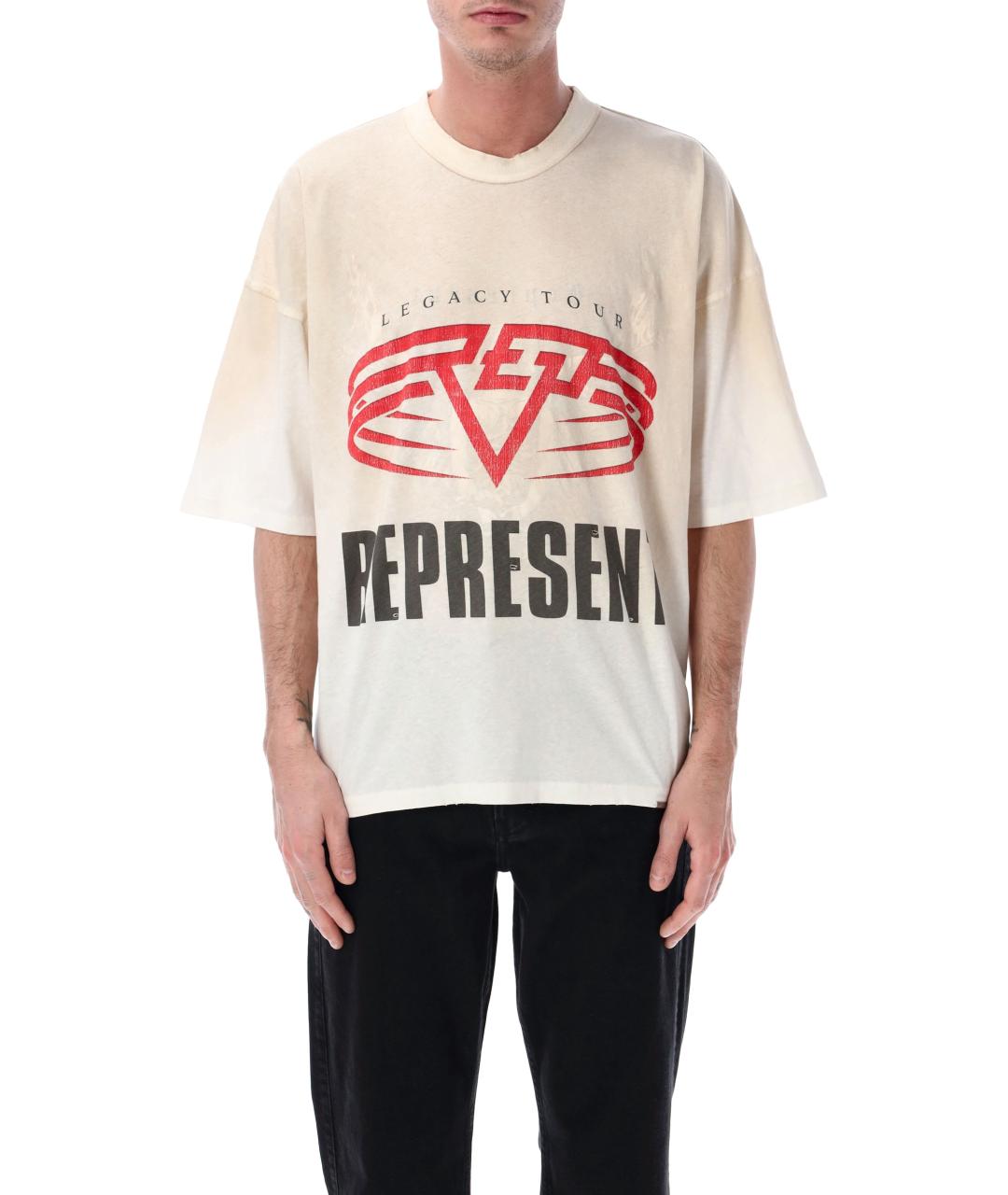 REPRESENT Белая хлопковая футболка, фото 1