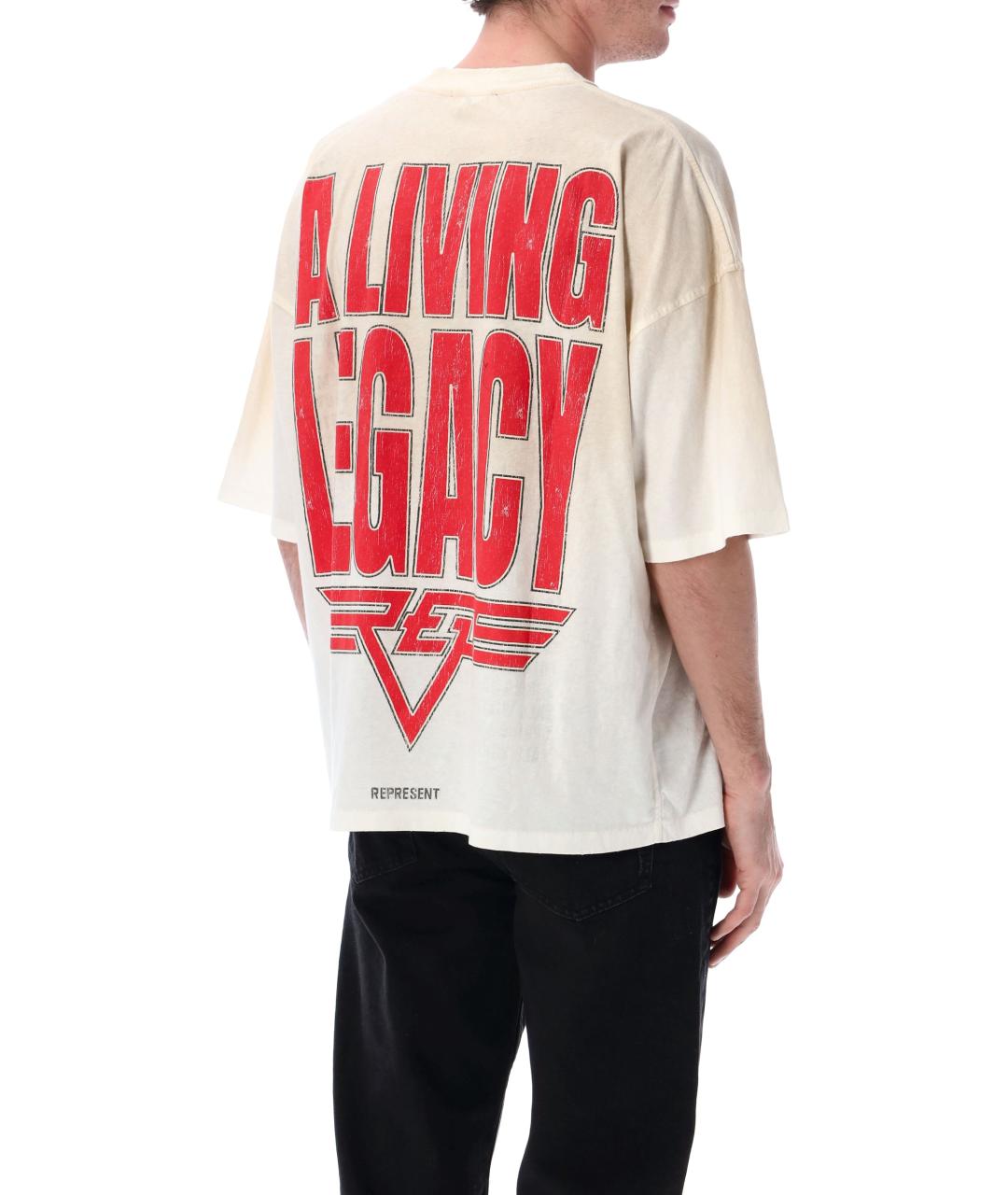 REPRESENT Белая хлопковая футболка, фото 2