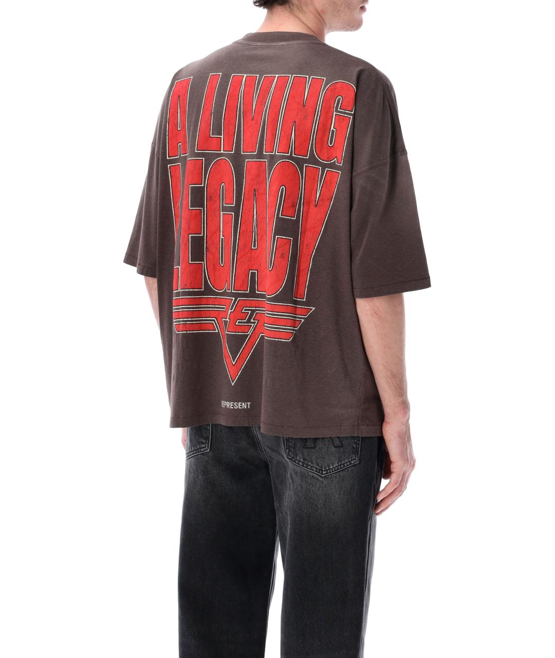 REPRESENT Коричневая хлопковая футболка, фото 2