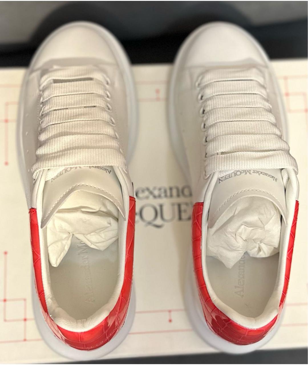 ALEXANDER MCQUEEN Белые кожаные кроссовки, фото 2