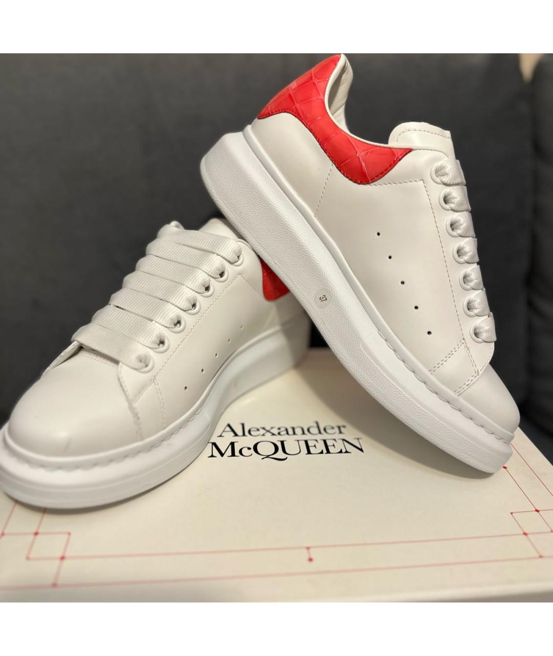 ALEXANDER MCQUEEN Белые кожаные кроссовки, фото 7