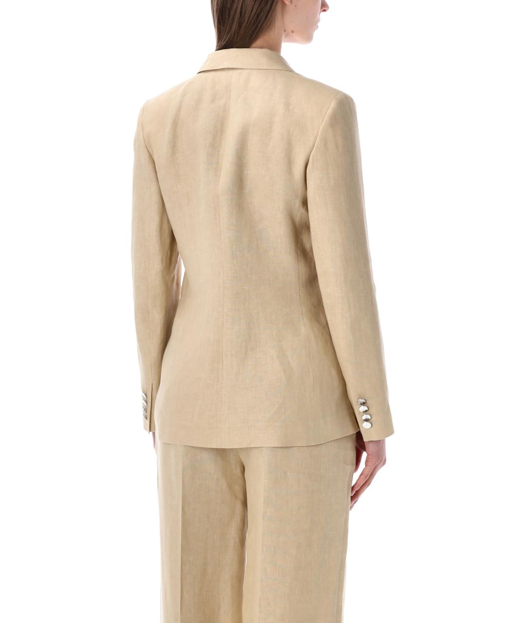 RALPH LAUREN Бежевый льняной жакет/пиджак, фото 2