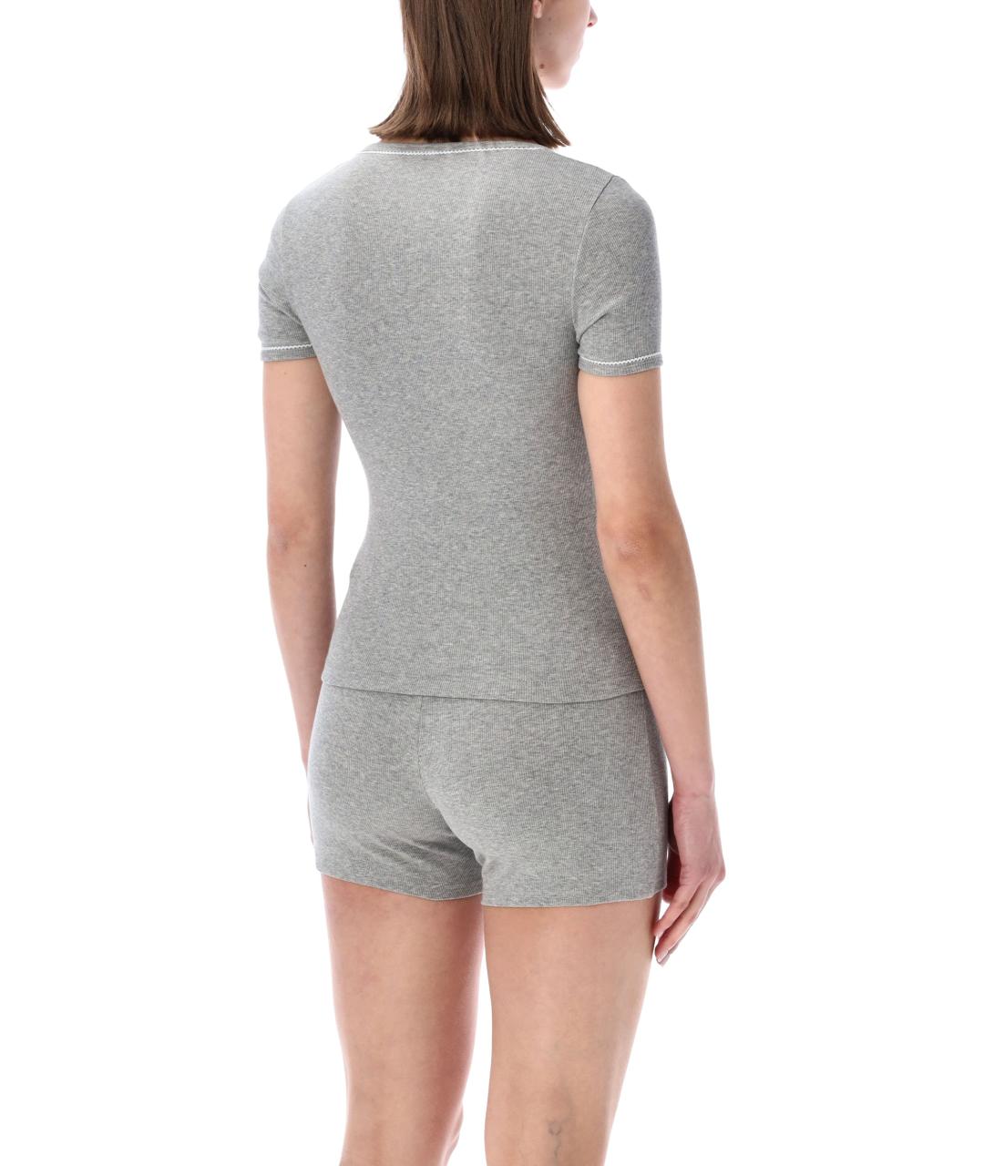 MARINE SERRE Серая хлопковая футболка, фото 2