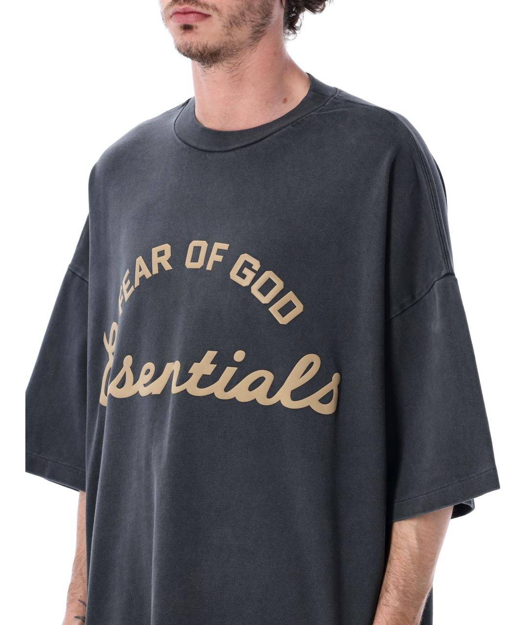 FEAR OF GOD ESSENTIALS Серая хлопковая футболка, фото 3