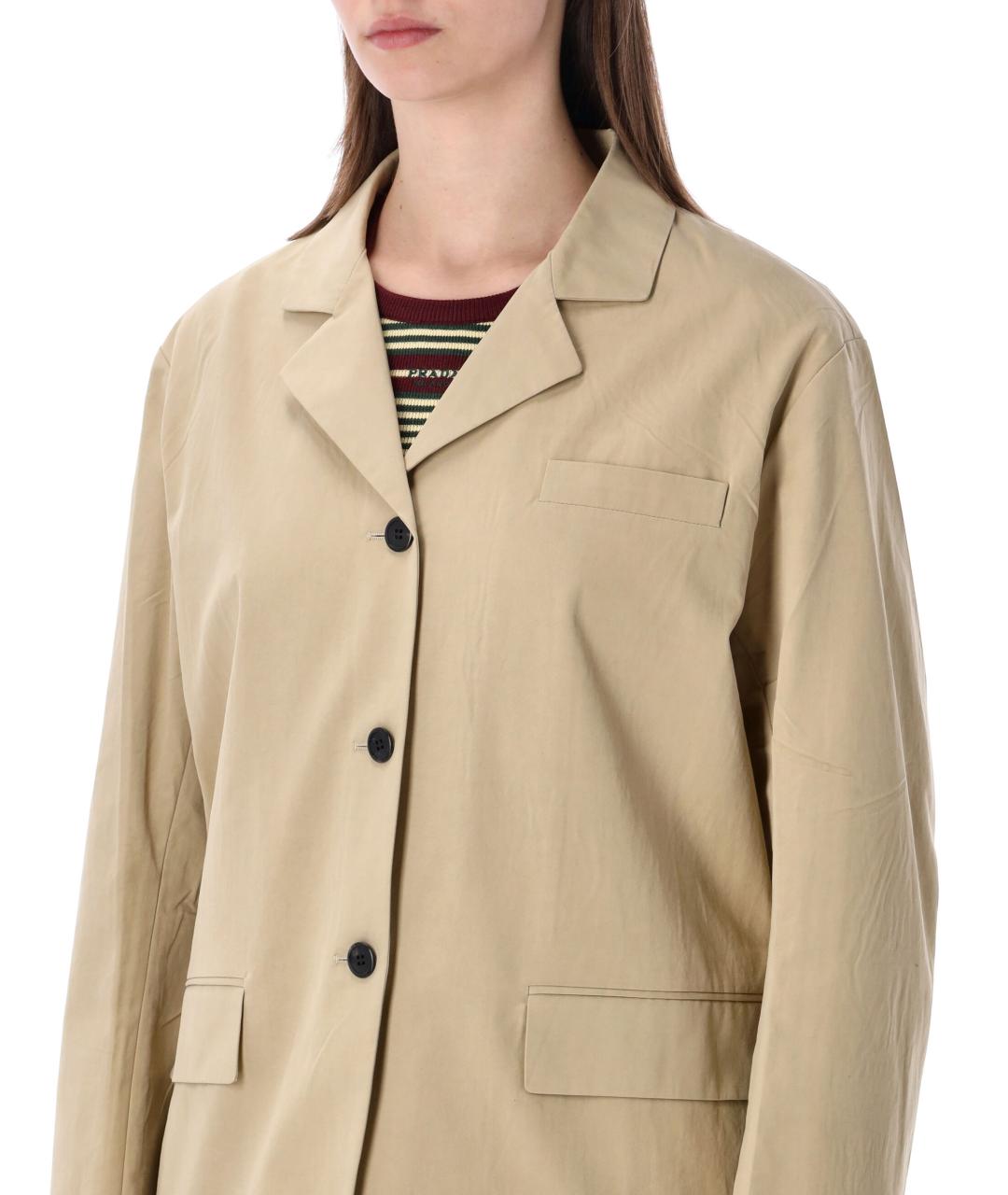 PRADA Бежевый хлопковый жакет/пиджак, фото 3