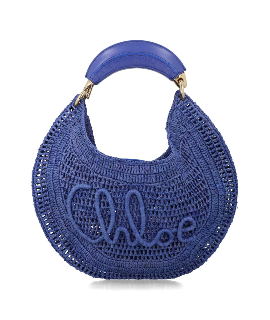 CHLOE Синяя тканевая сумка с короткими ручками, фото 1