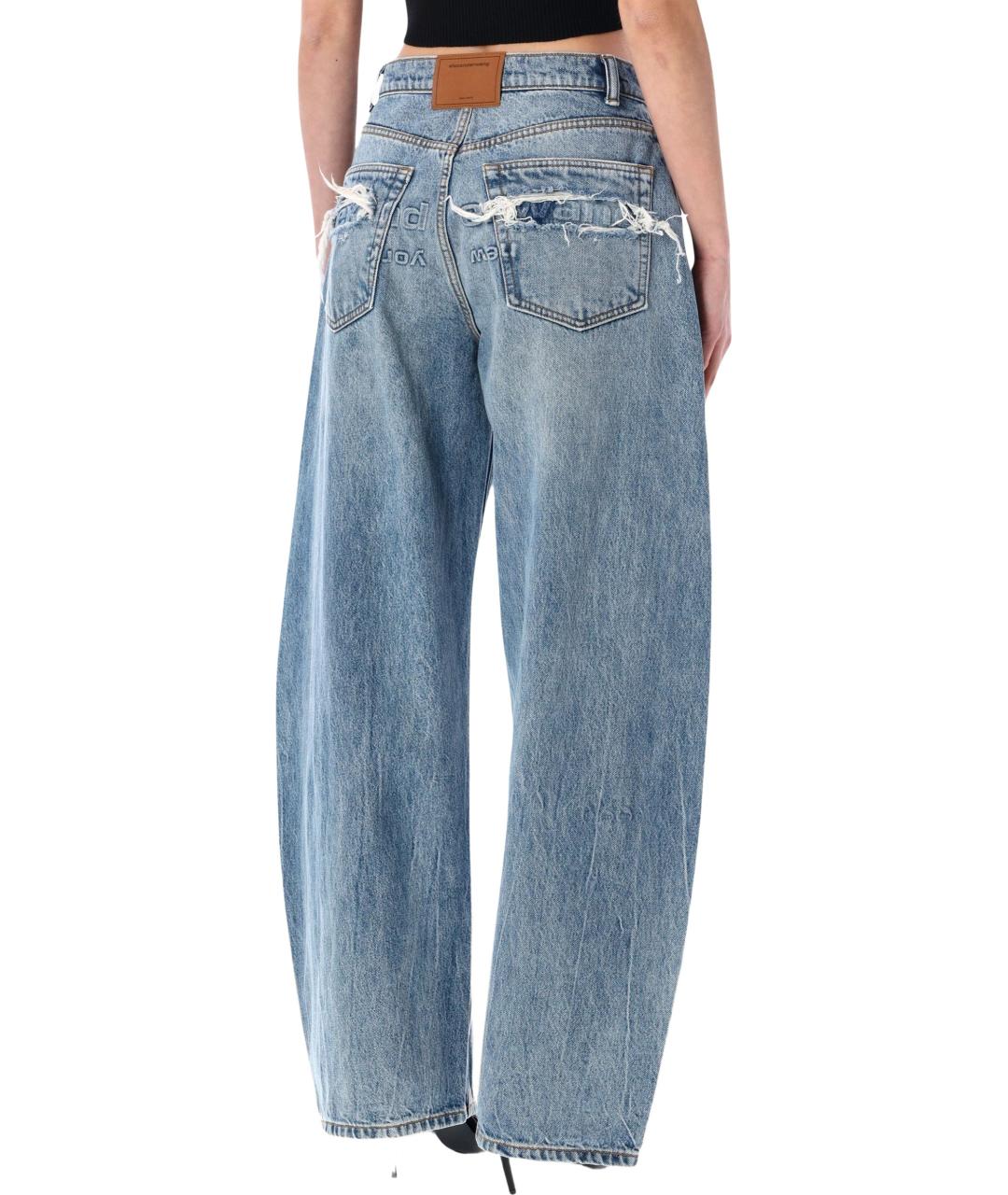 ALEXANDER WANG Синие хлопковые прямые джинсы, фото 2