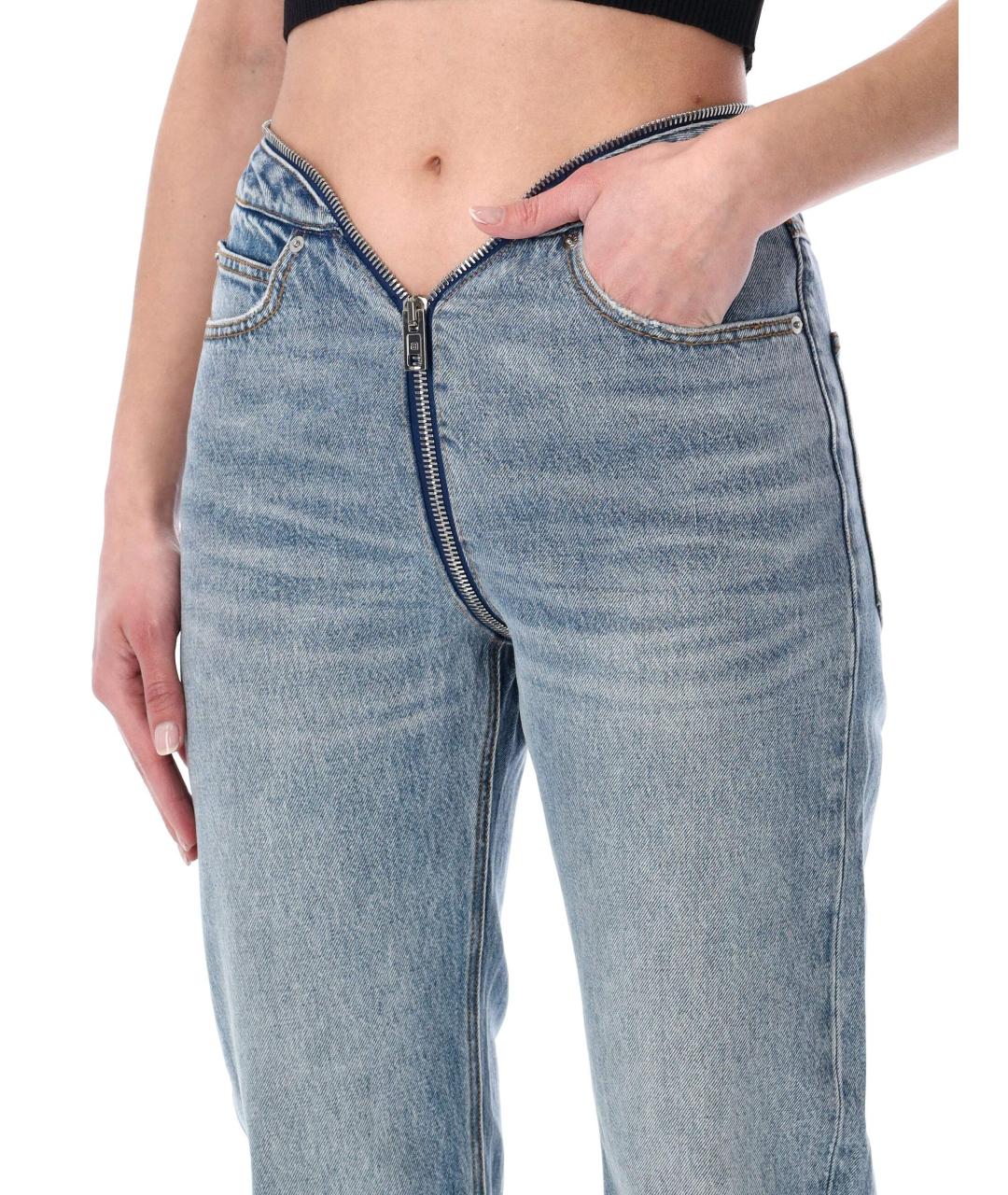 ALEXANDER WANG Синие хлопковые прямые джинсы, фото 3