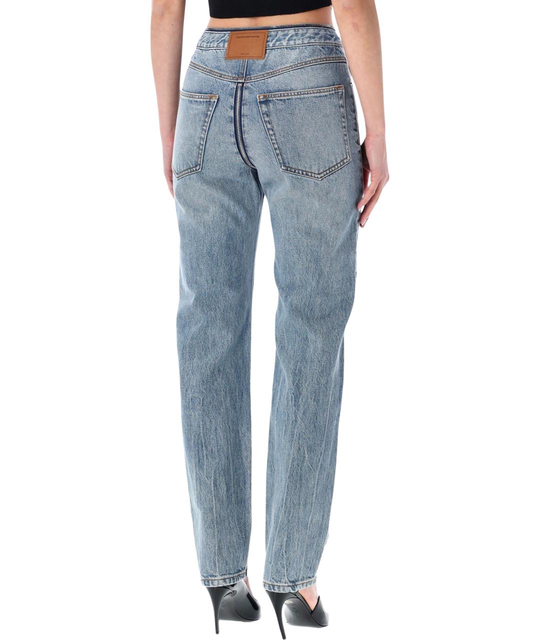 ALEXANDER WANG Синие хлопковые прямые джинсы, фото 2