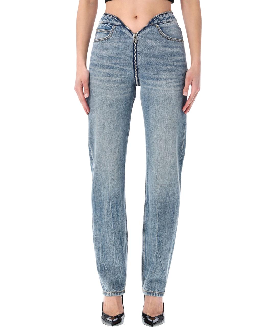 ALEXANDER WANG Синие хлопковые прямые джинсы, фото 1