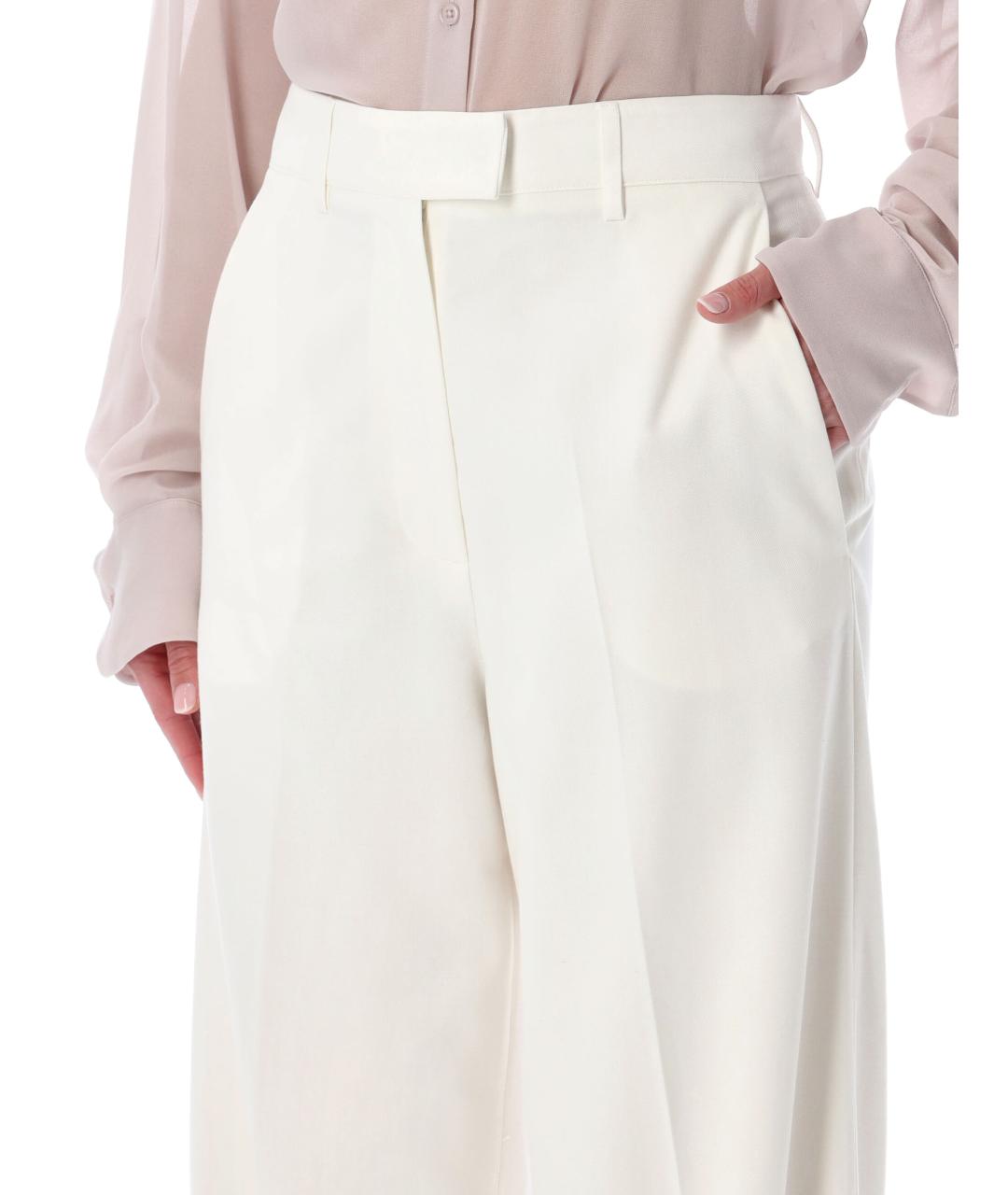 THE FRANKIE SHOP Белые вискозные брюки широкие, фото 3