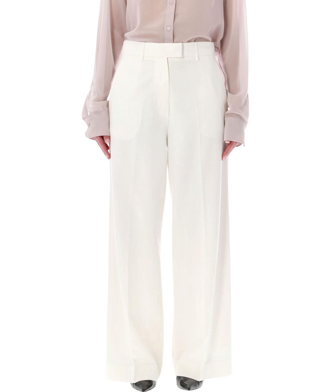 THE FRANKIE SHOP Белые вискозные брюки широкие, фото 1