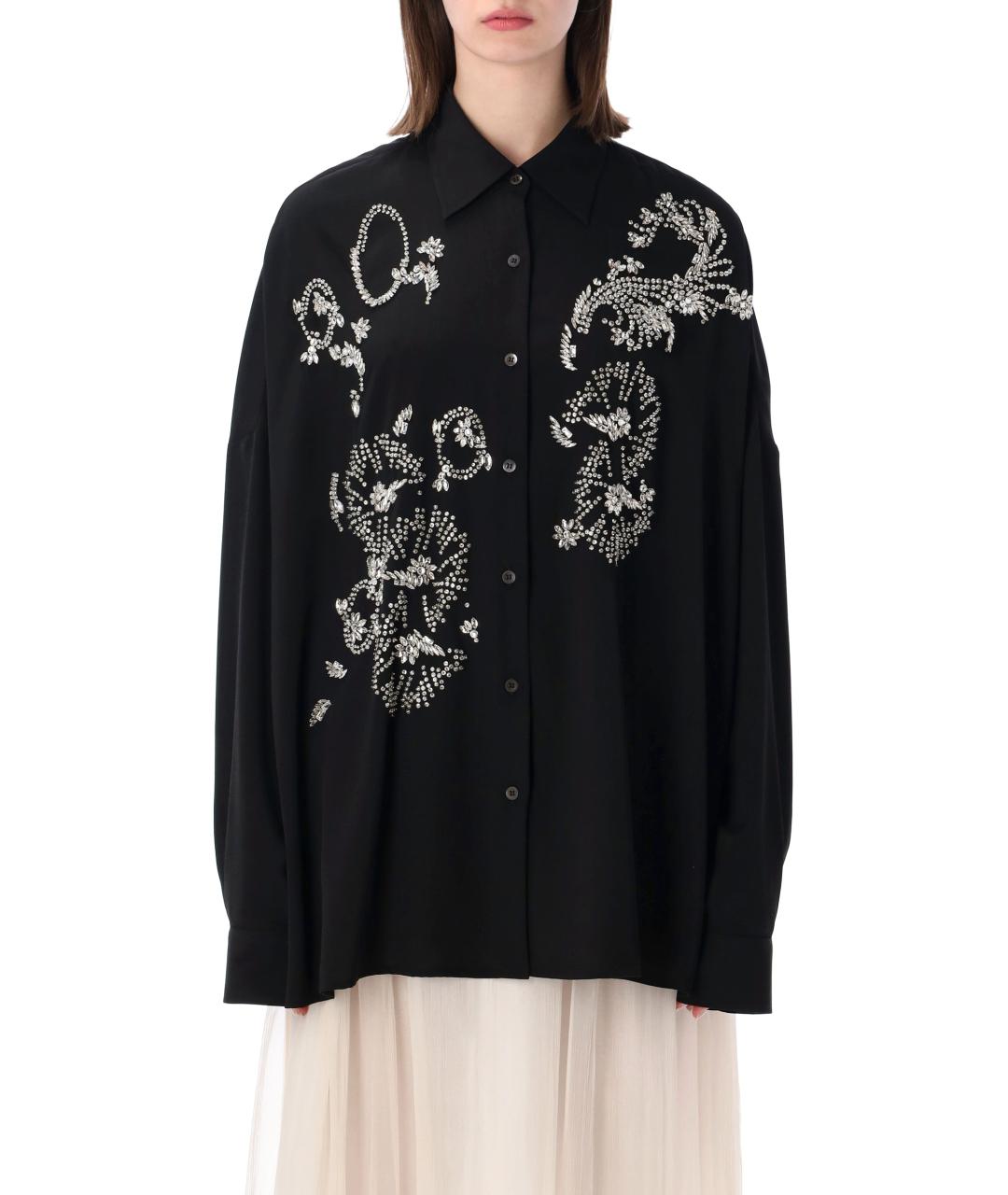 DRIES VAN NOTEN Черная полиэстеровая рубашка, фото 1