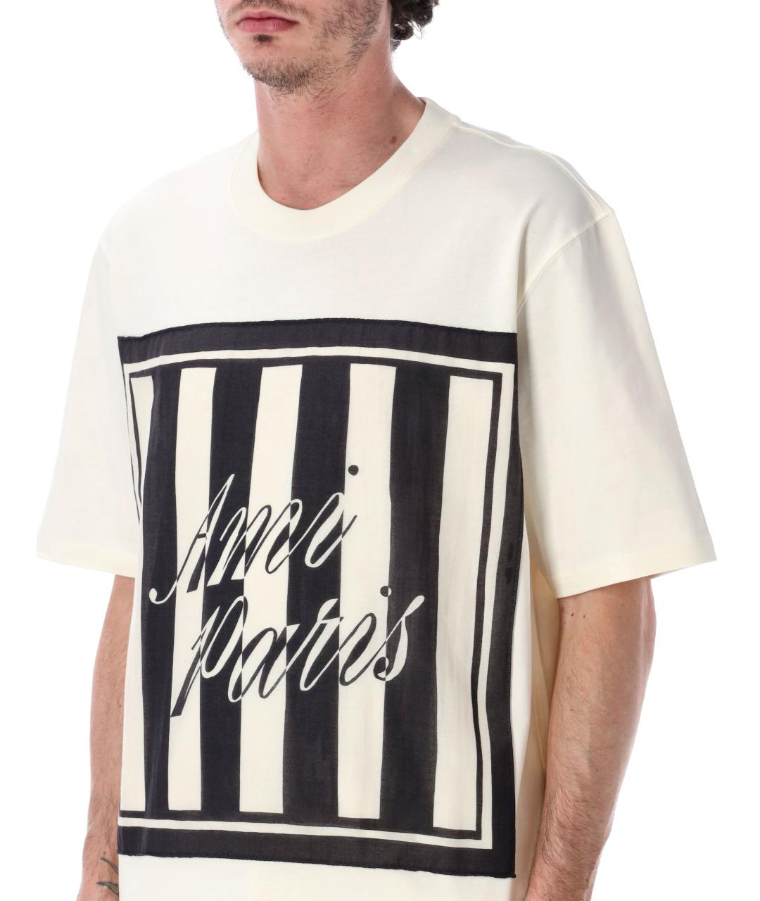 Ami Paris Белая хлопковая футболка, фото 3