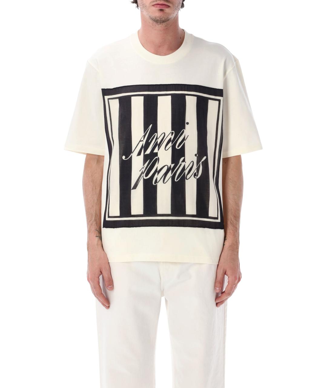 Ami Paris Белая хлопковая футболка, фото 1