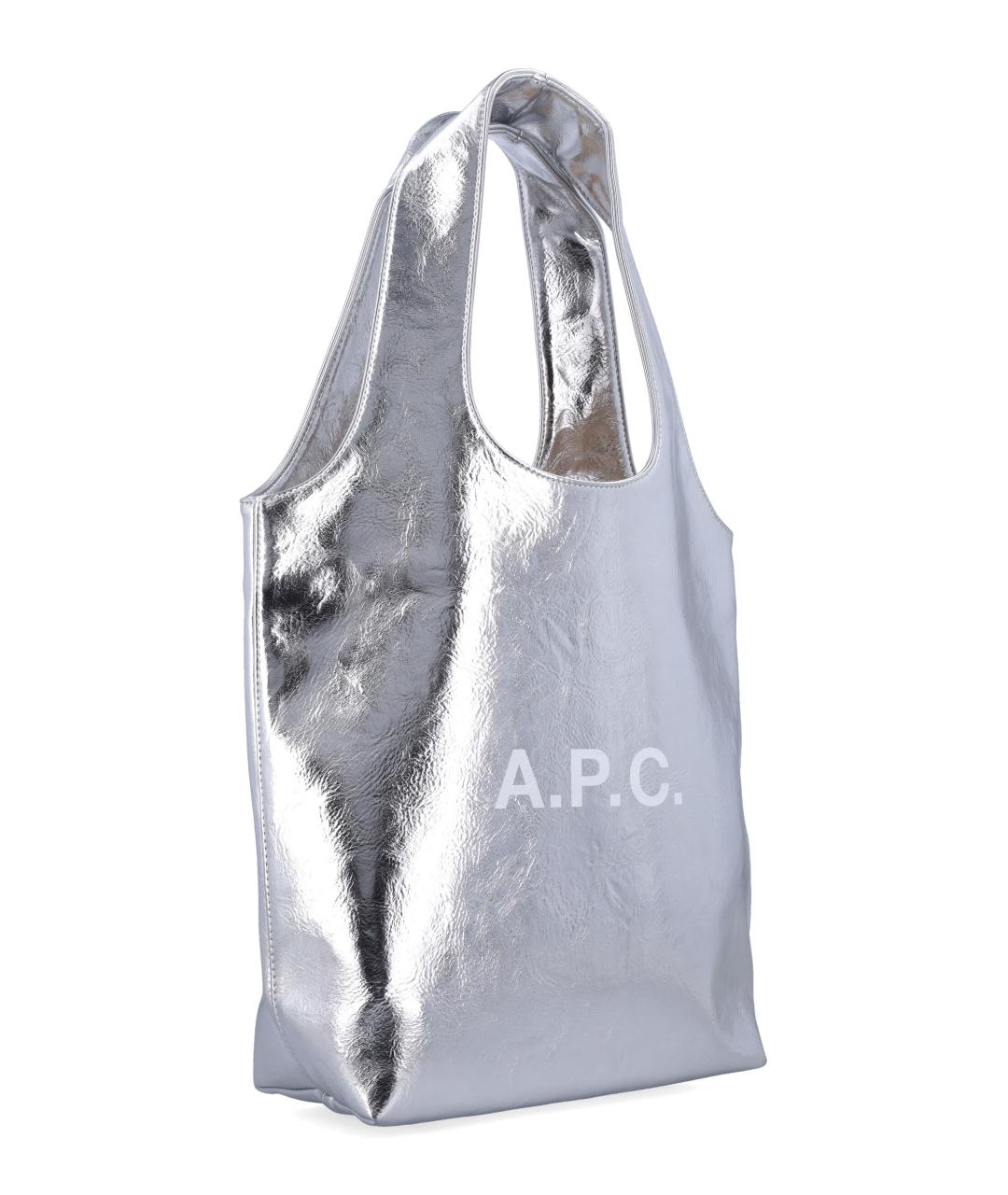 A.P.C. Серебряная сумка тоут, фото 2