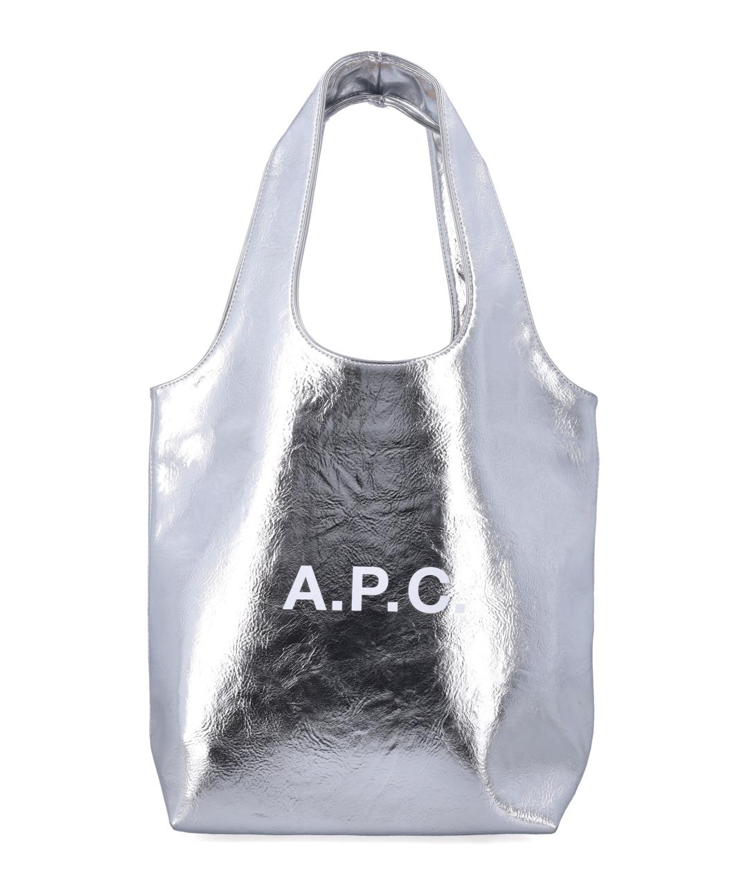 A.P.C. Серебряная сумка тоут, фото 1