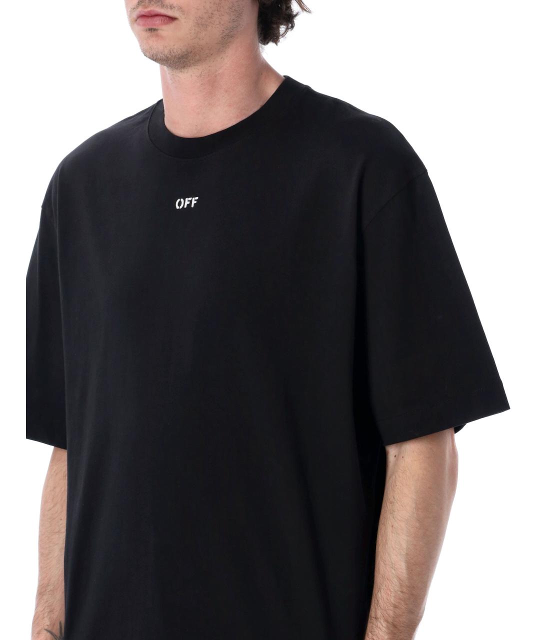 OFF-WHITE Черная хлопковая футболка, фото 3