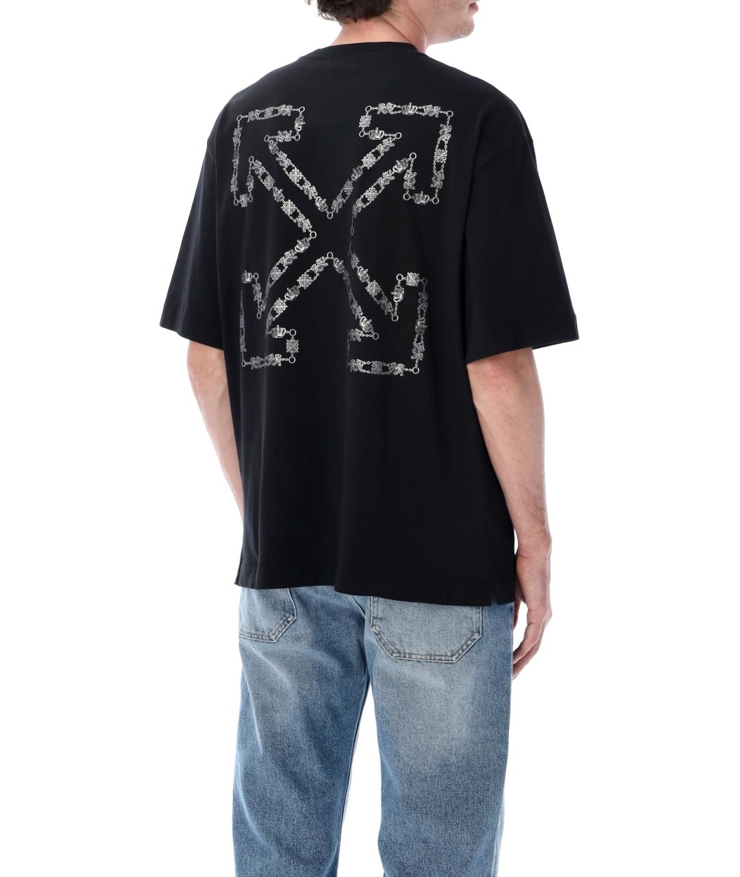 OFF-WHITE Черная хлопковая футболка, фото 2