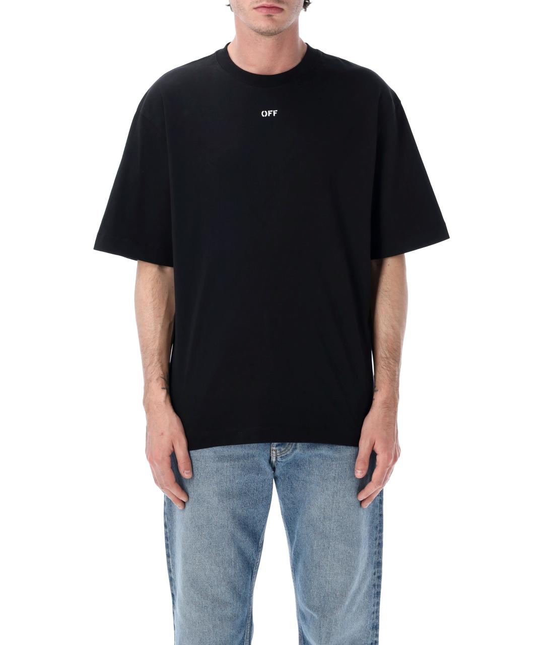 OFF-WHITE Черная хлопковая футболка, фото 1