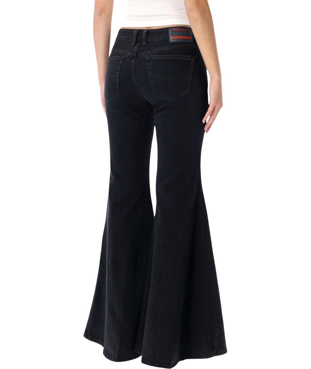 DIESEL Черные хлопковые джинсы клеш, фото 2