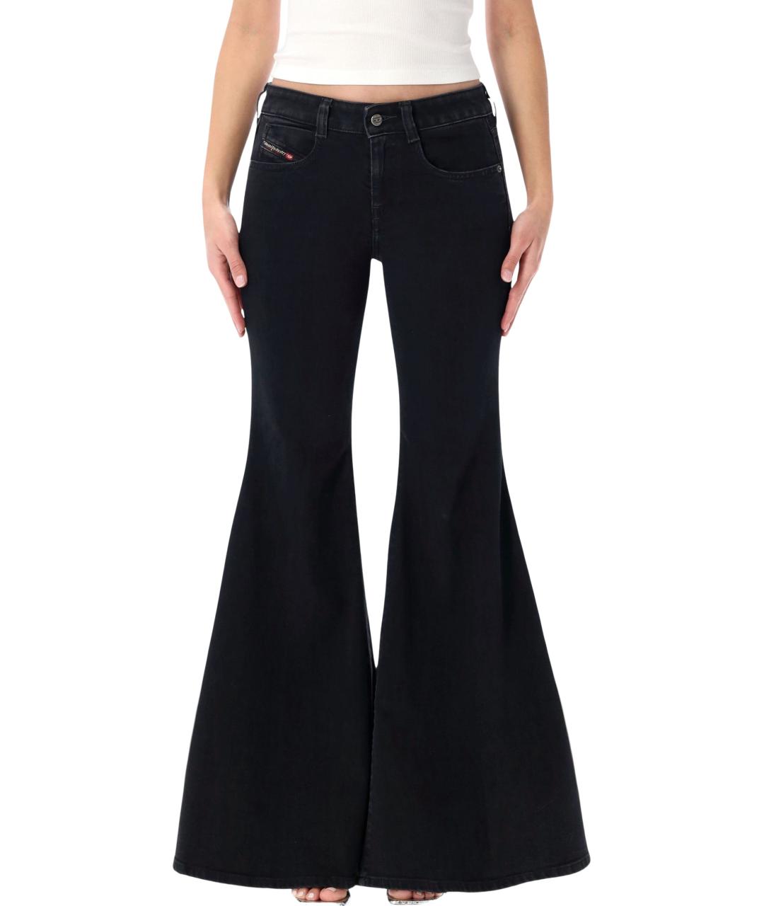 DIESEL Черные хлопковые джинсы клеш, фото 1