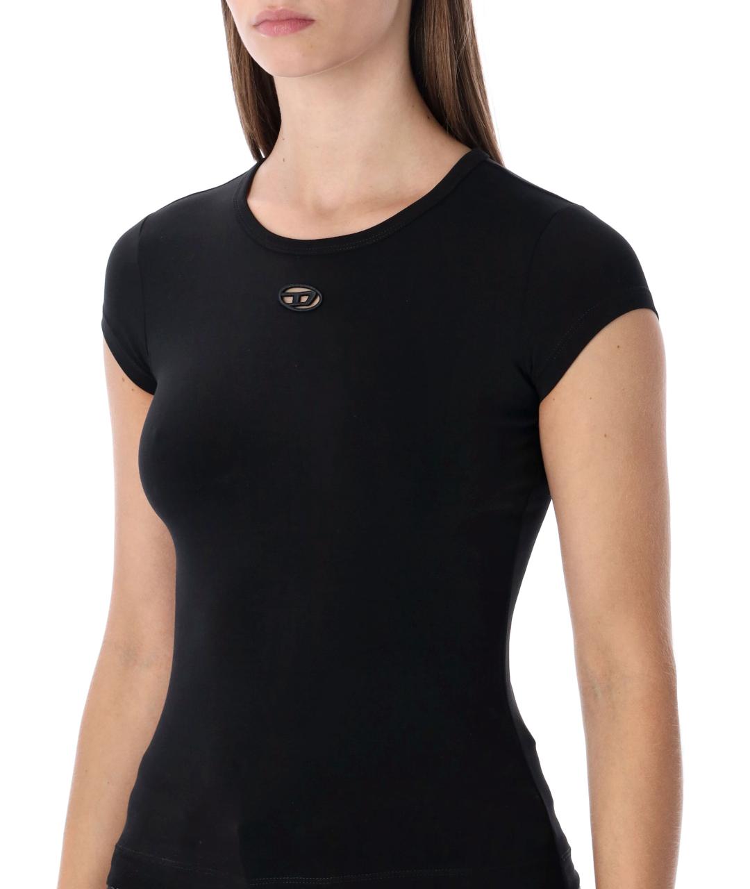 DIESEL Черная хлопковая футболка, фото 3