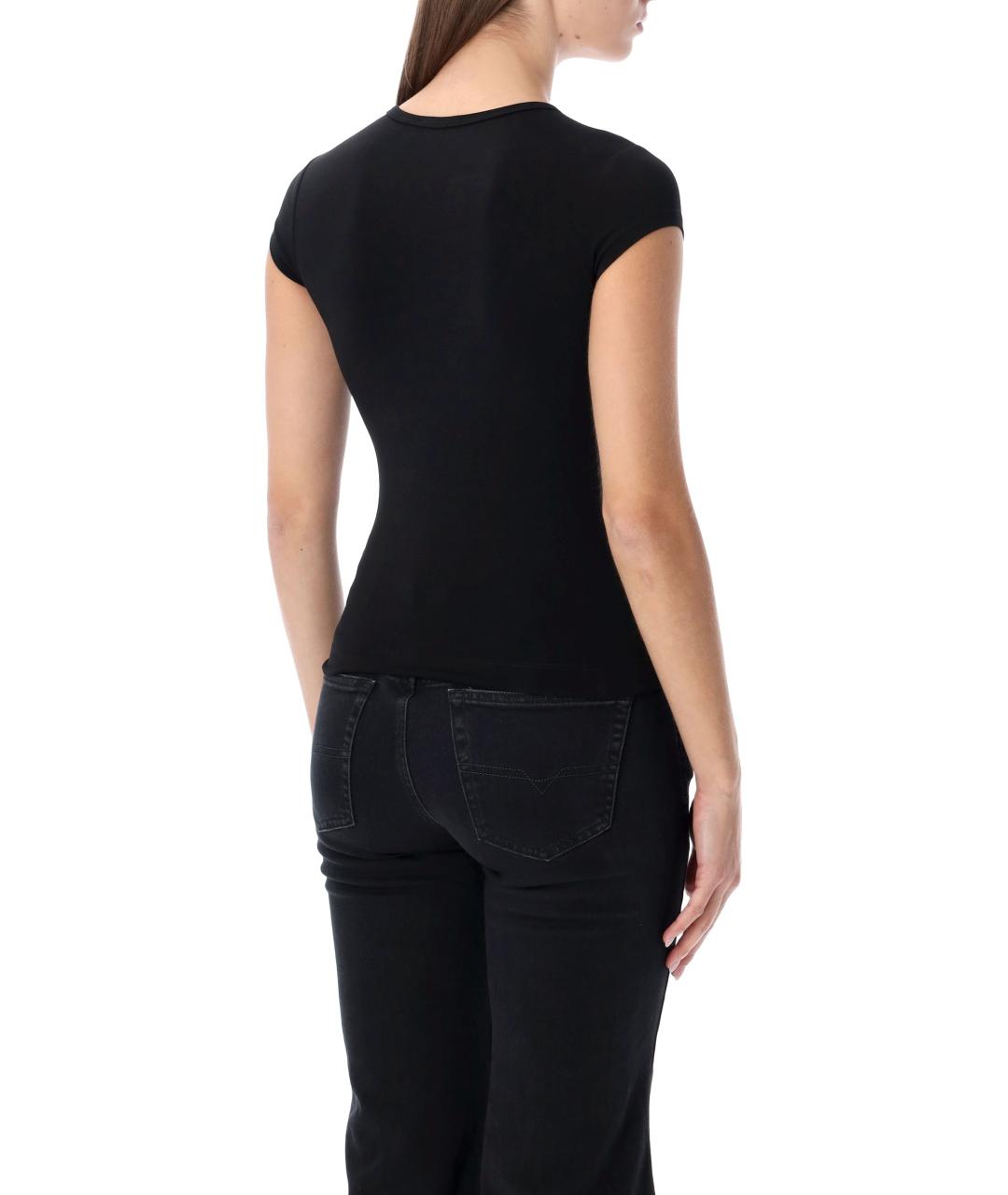 DIESEL Черная хлопковая футболка, фото 2