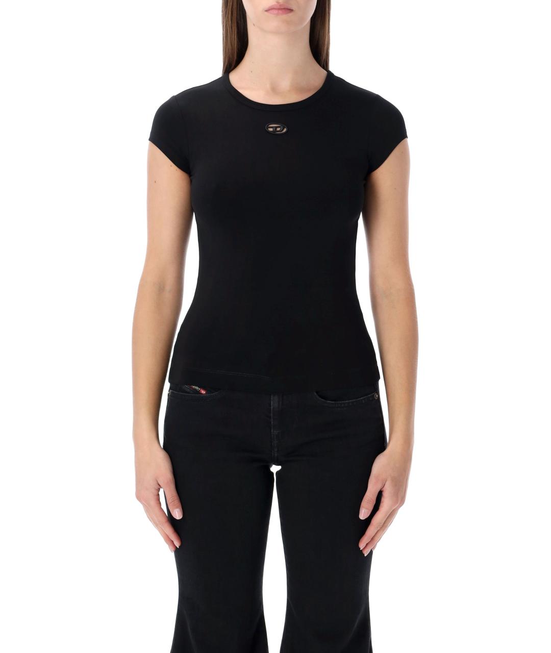 DIESEL Черная хлопковая футболка, фото 1