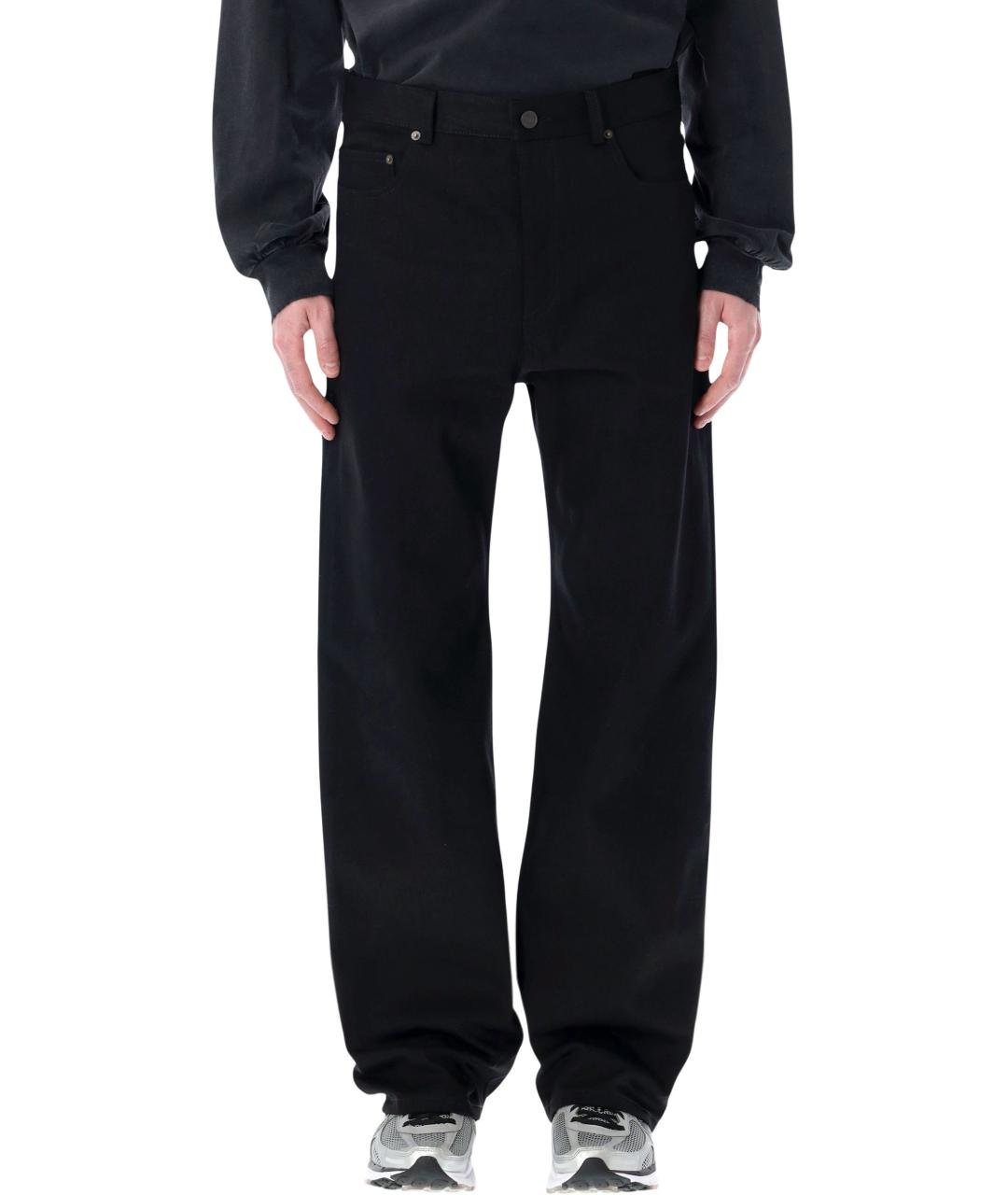 BALENCIAGA Черные хлопковые прямые джинсы, фото 1