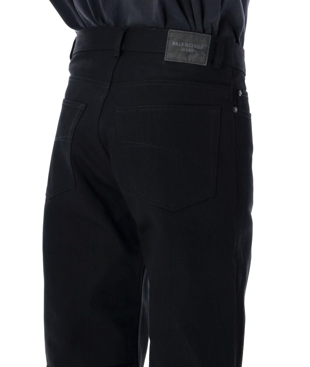 BALENCIAGA Черные хлопковые прямые джинсы, фото 3