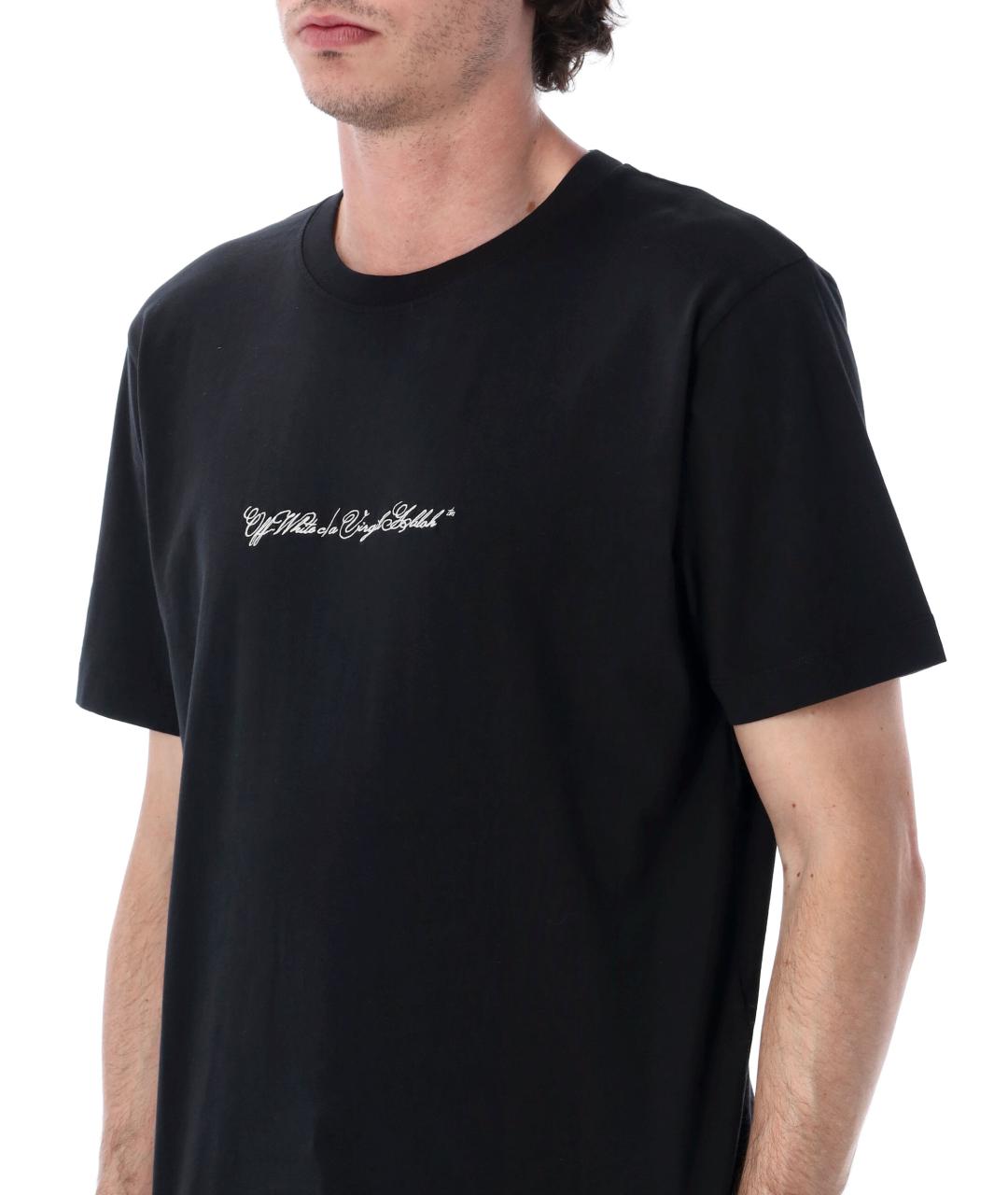 OFF-WHITE Черная хлопковая футболка, фото 1