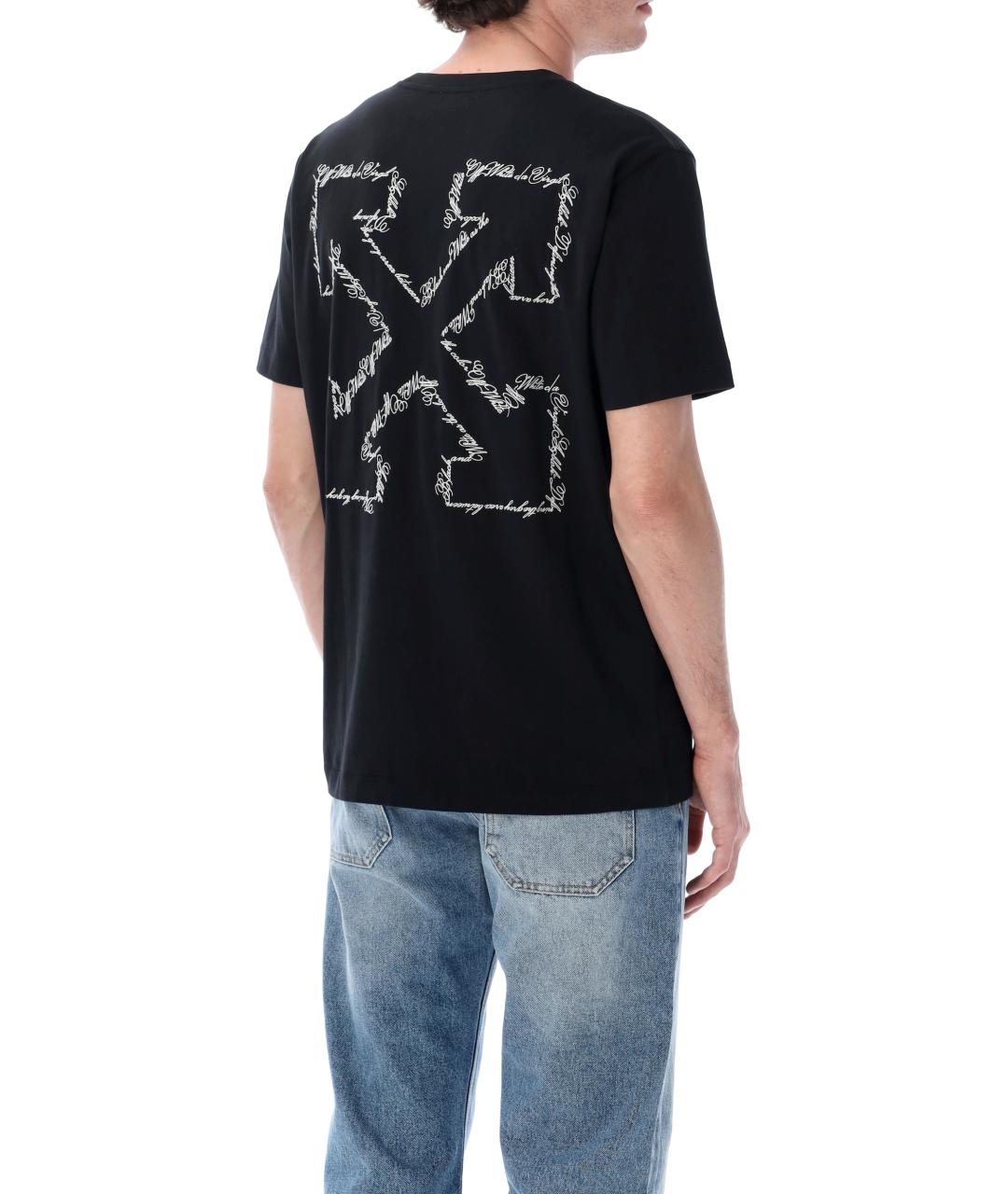 OFF-WHITE Черная хлопковая футболка, фото 2