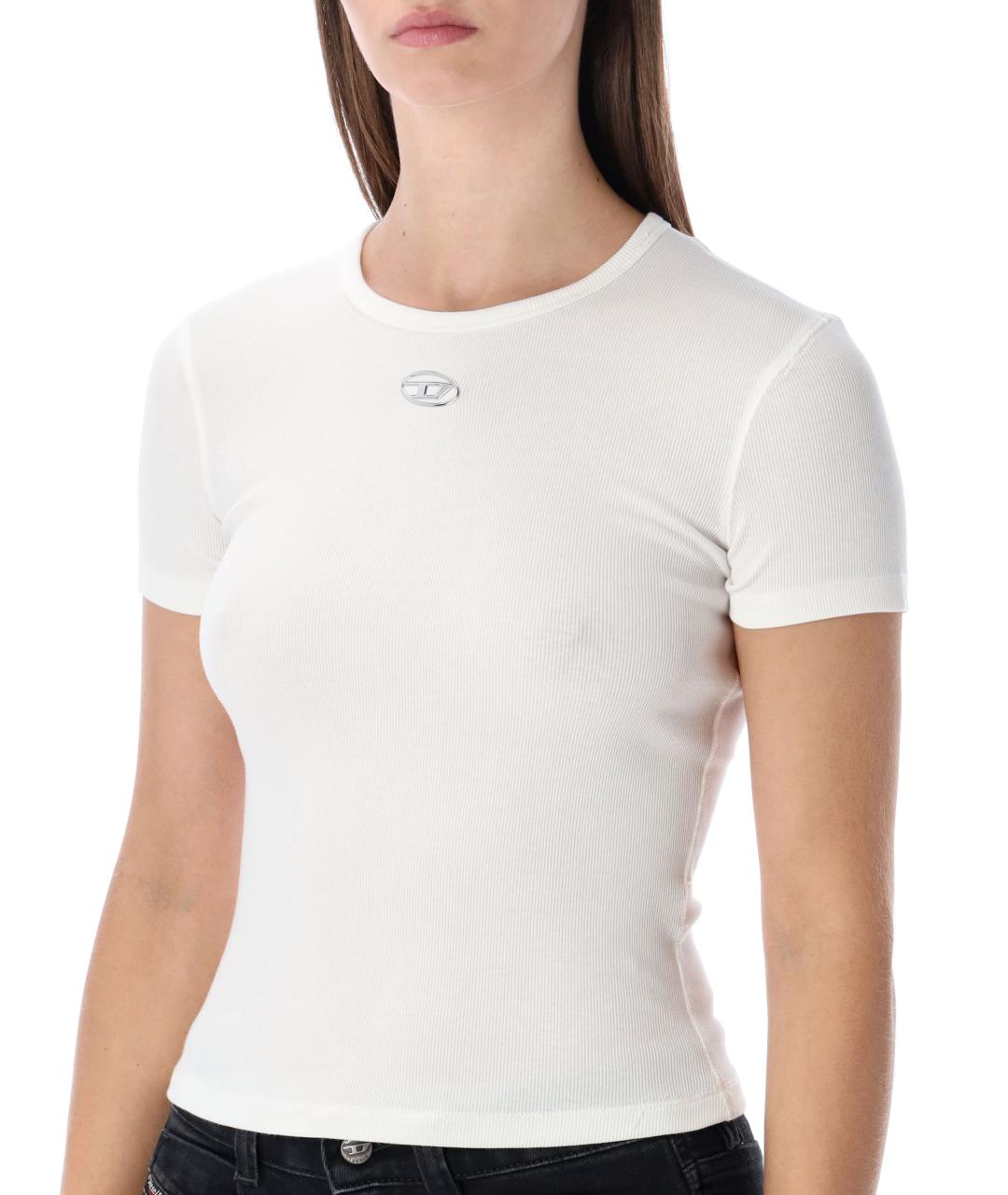 DIESEL Белая хлопковая футболка, фото 3