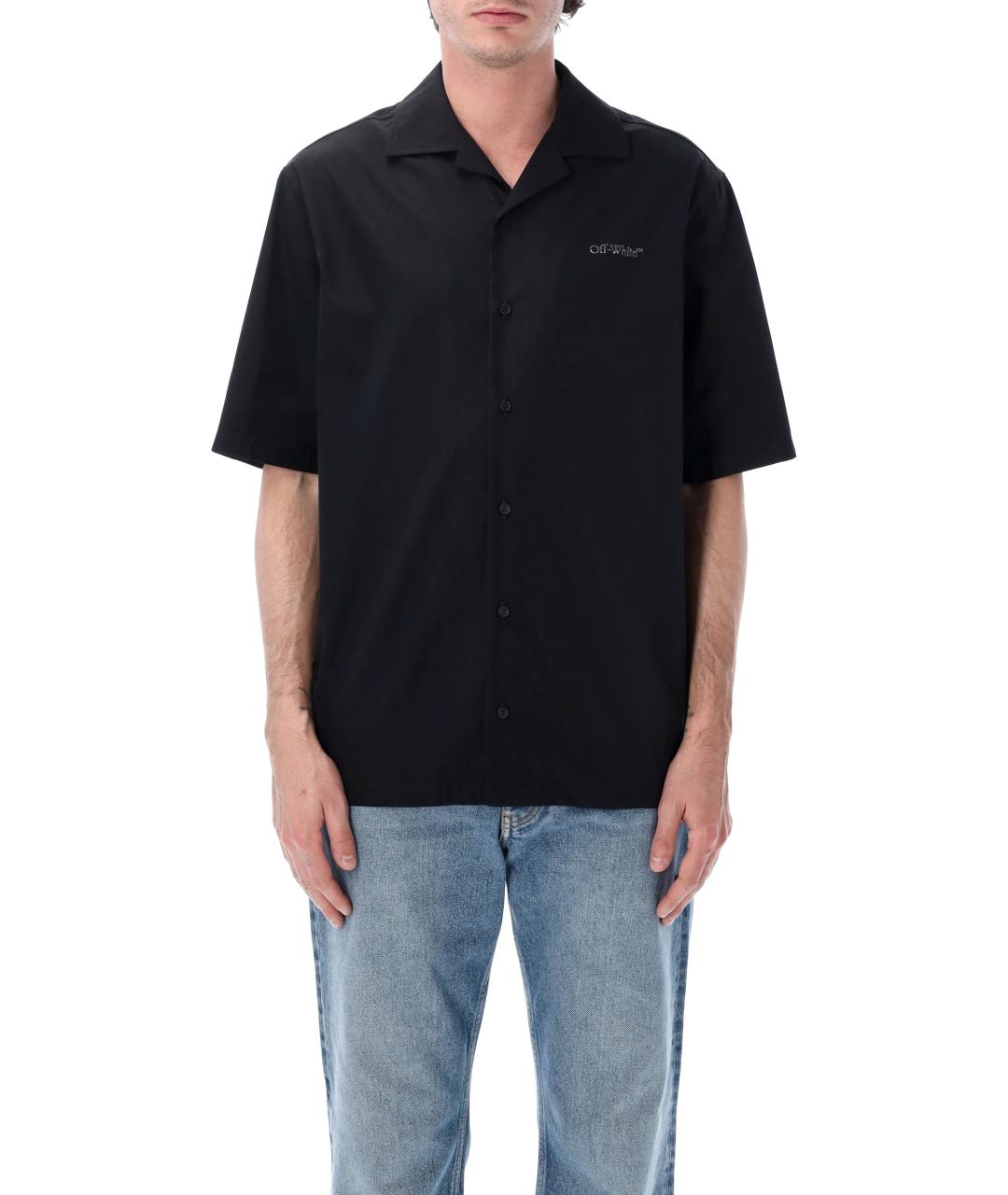 OFF-WHITE Черная хлопковая классическая рубашка, фото 1