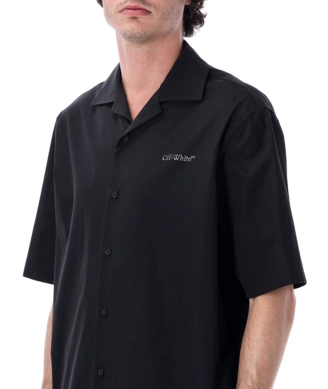 OFF-WHITE Черная хлопковая классическая рубашка, фото 3