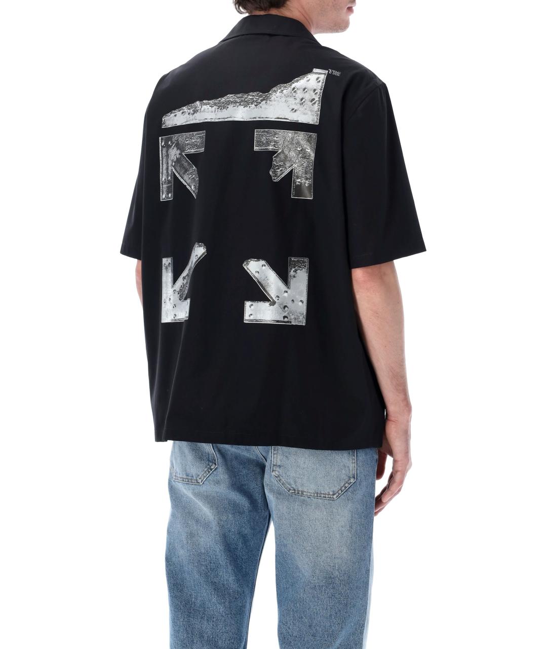 OFF-WHITE Черная хлопковая классическая рубашка, фото 2