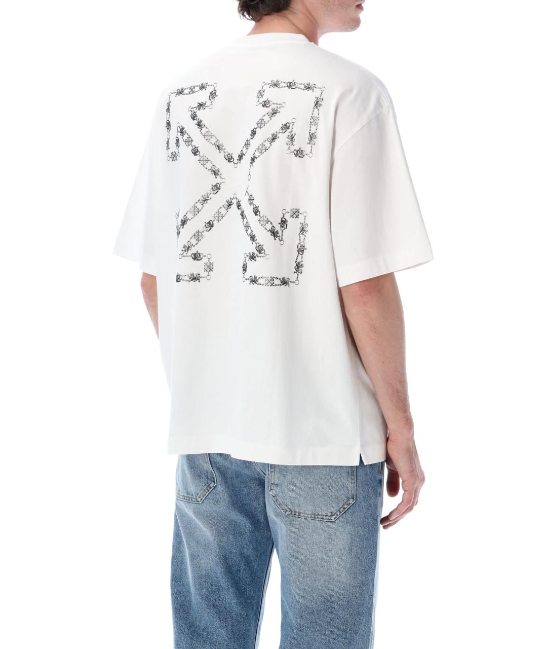 OFF-WHITE Белая хлопковая футболка, фото 2