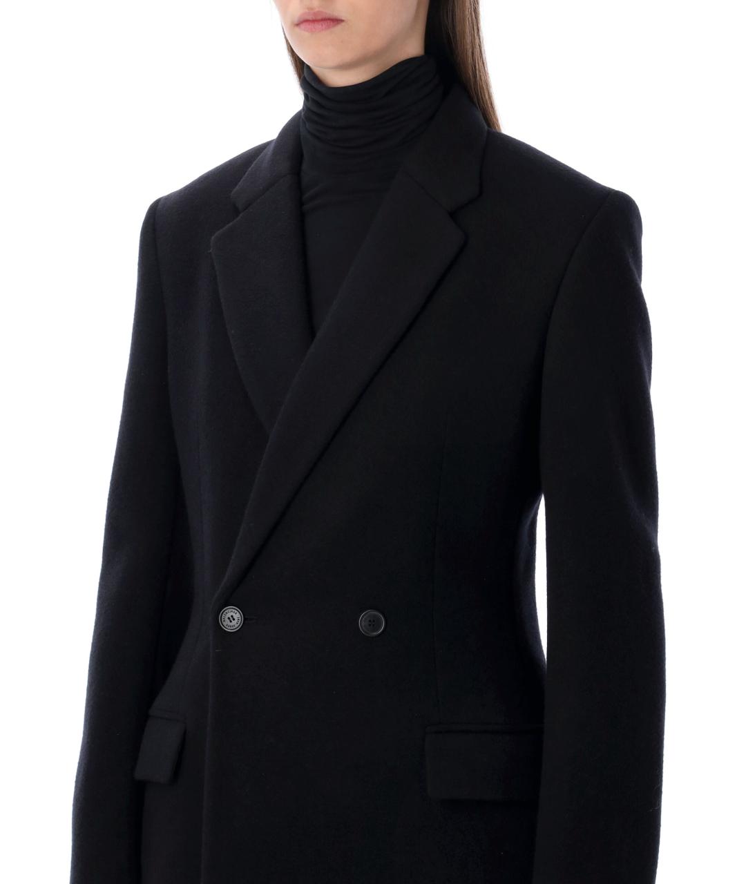 BALENCIAGA Черное шерстяное пальто, фото 3