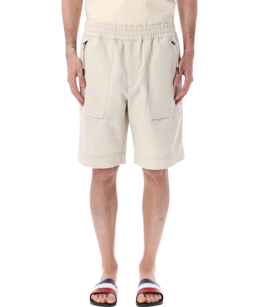 MONCLER GRENOBLE Белые хлопковые шорты, фото 1