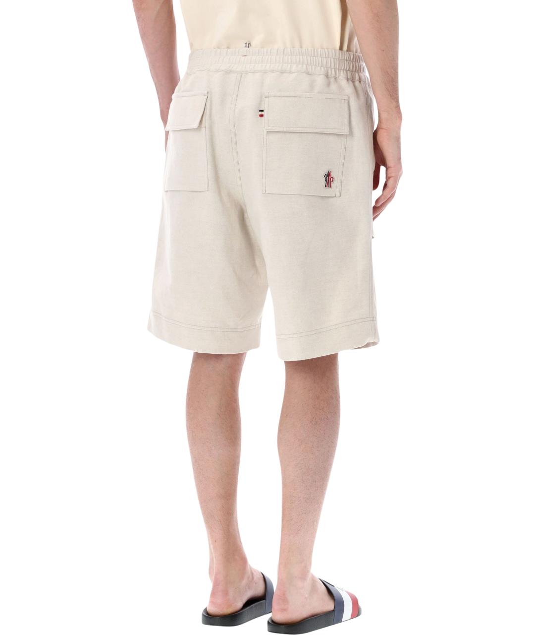 MONCLER GRENOBLE Белые хлопковые шорты, фото 2