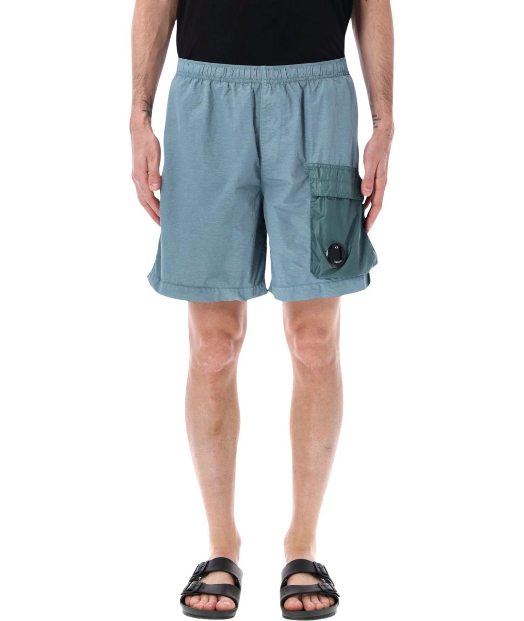 CP COMPANY Синие полиамидовые шорты, фото 1
