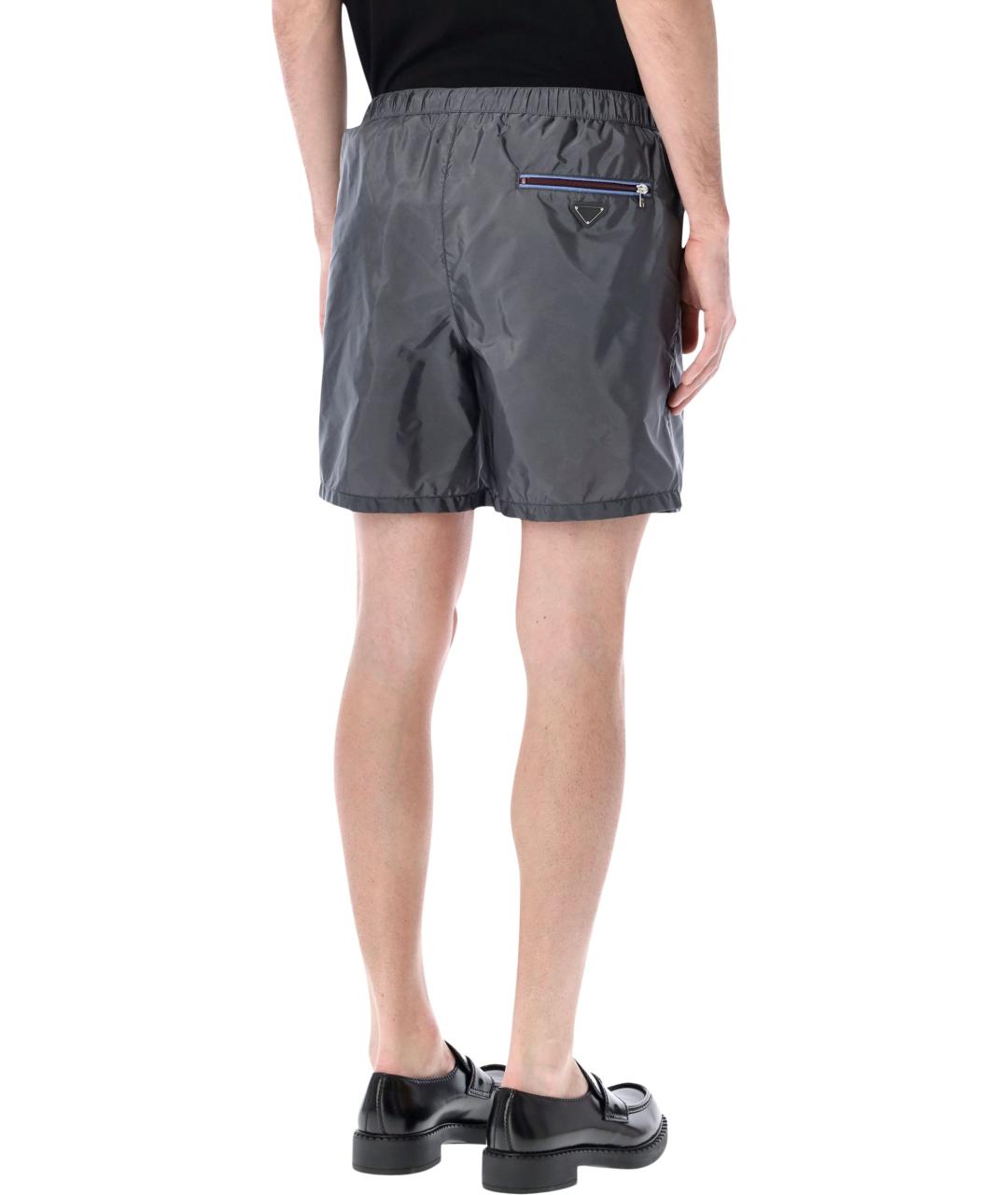 PRADA Серые полиамидовые шорты, фото 2