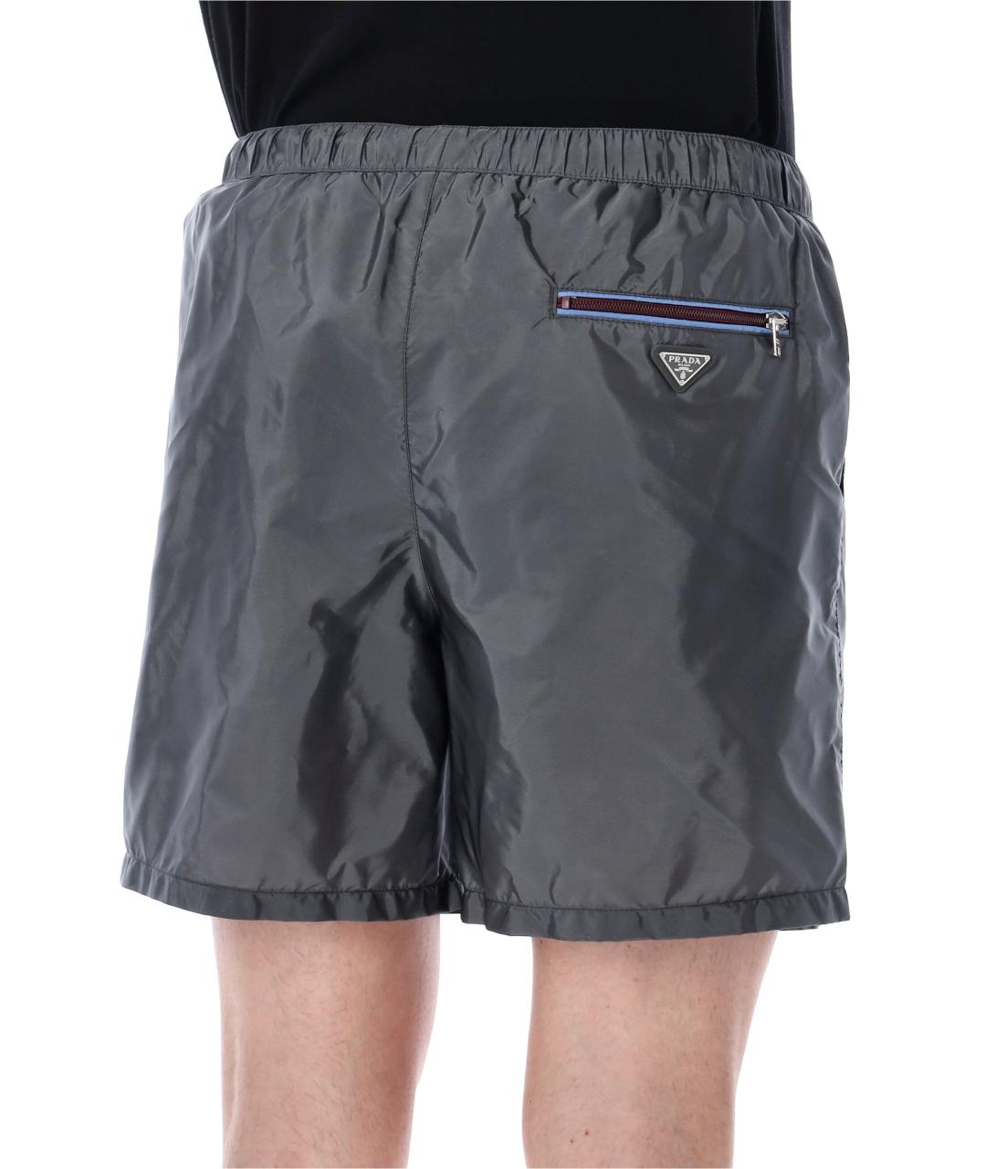 PRADA Серые полиамидовые шорты, фото 3