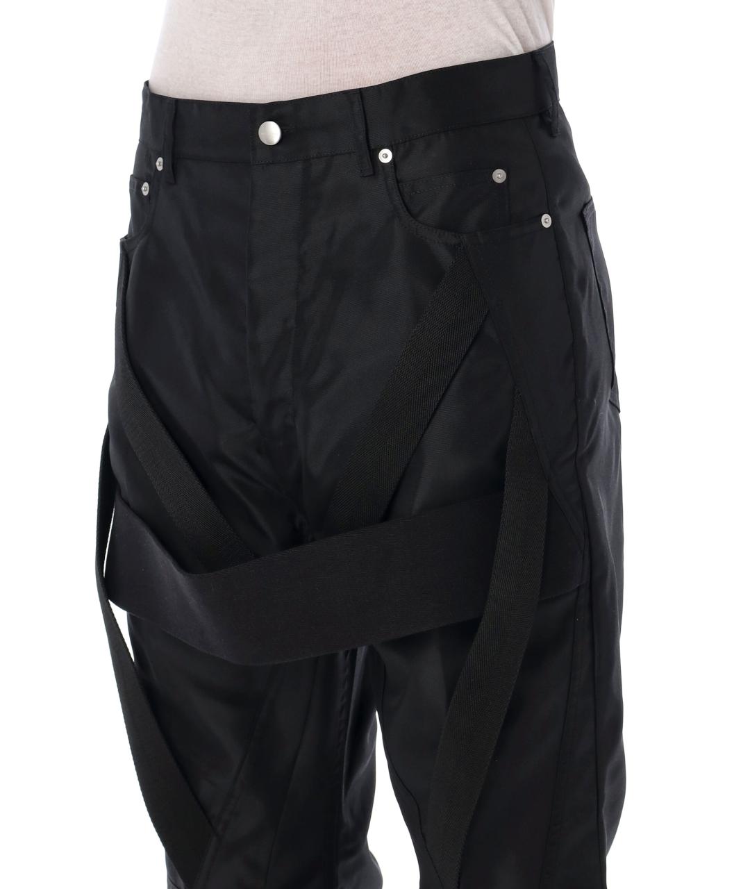 RICK OWENS Черные полиамидовые повседневные брюки, фото 3