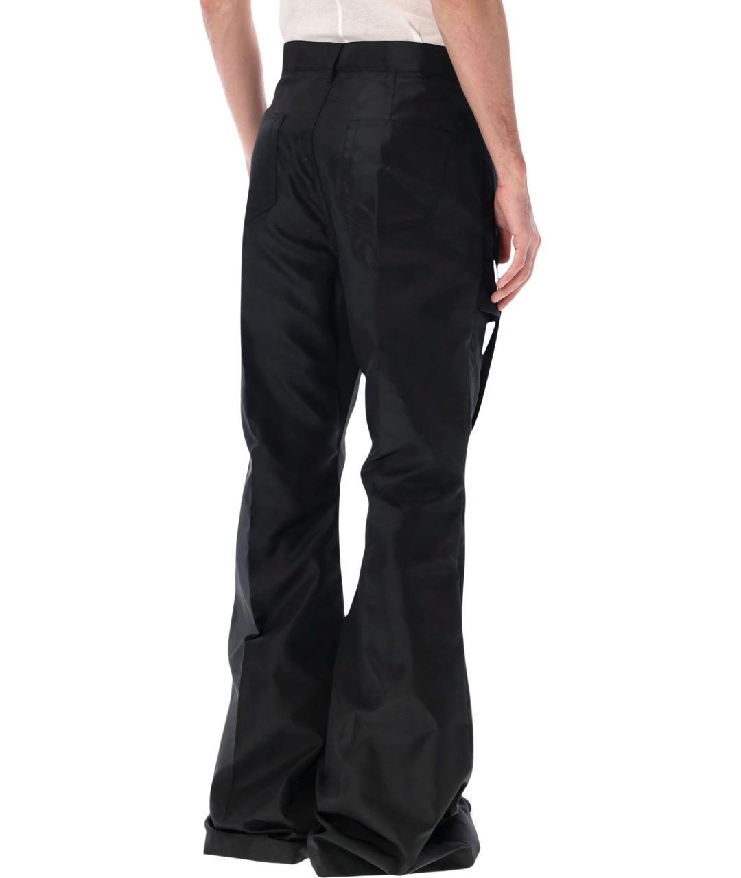 RICK OWENS Черные полиамидовые повседневные брюки, фото 2