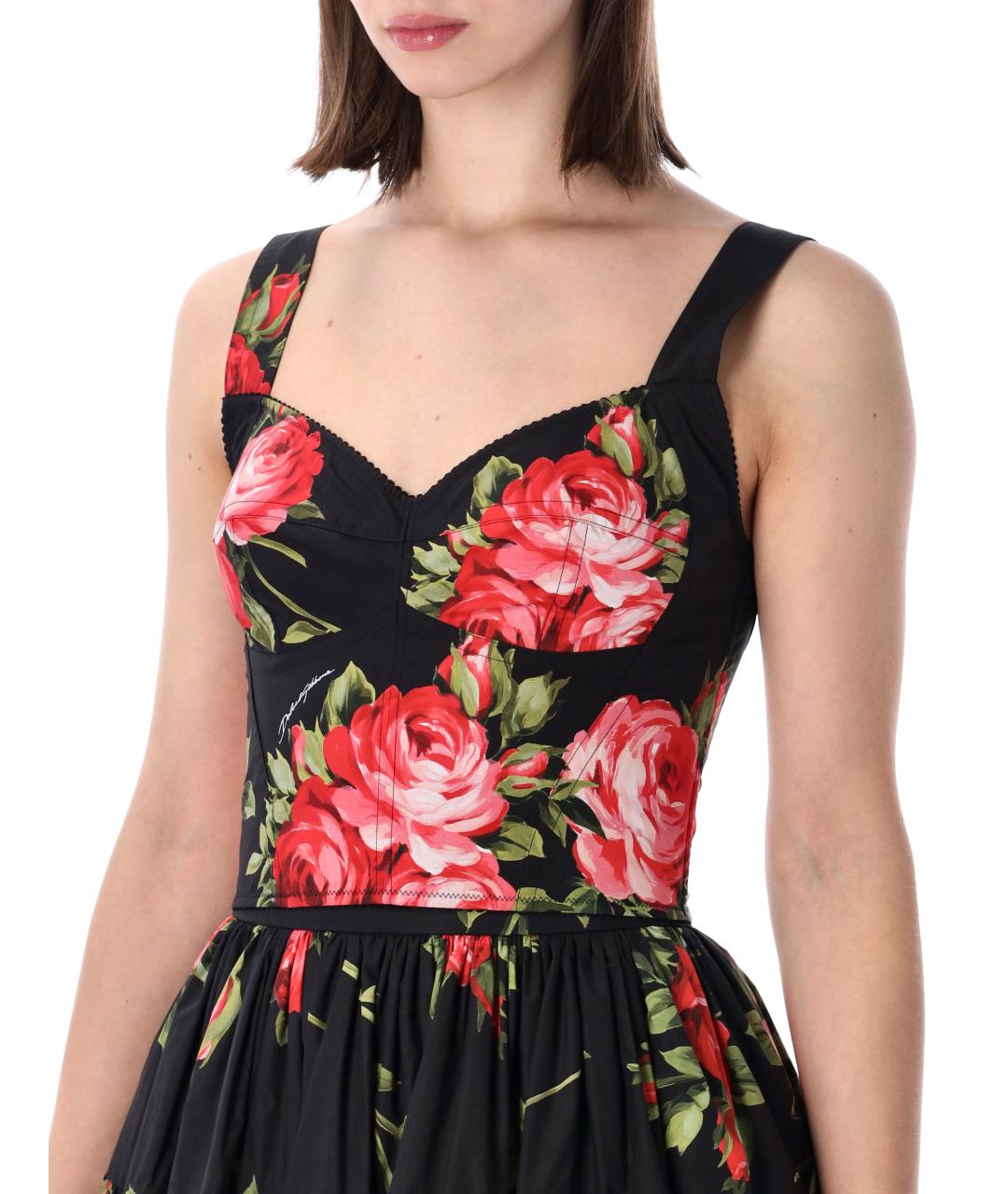 DOLCE&GABBANA Черная хлопковая майка, фото 4