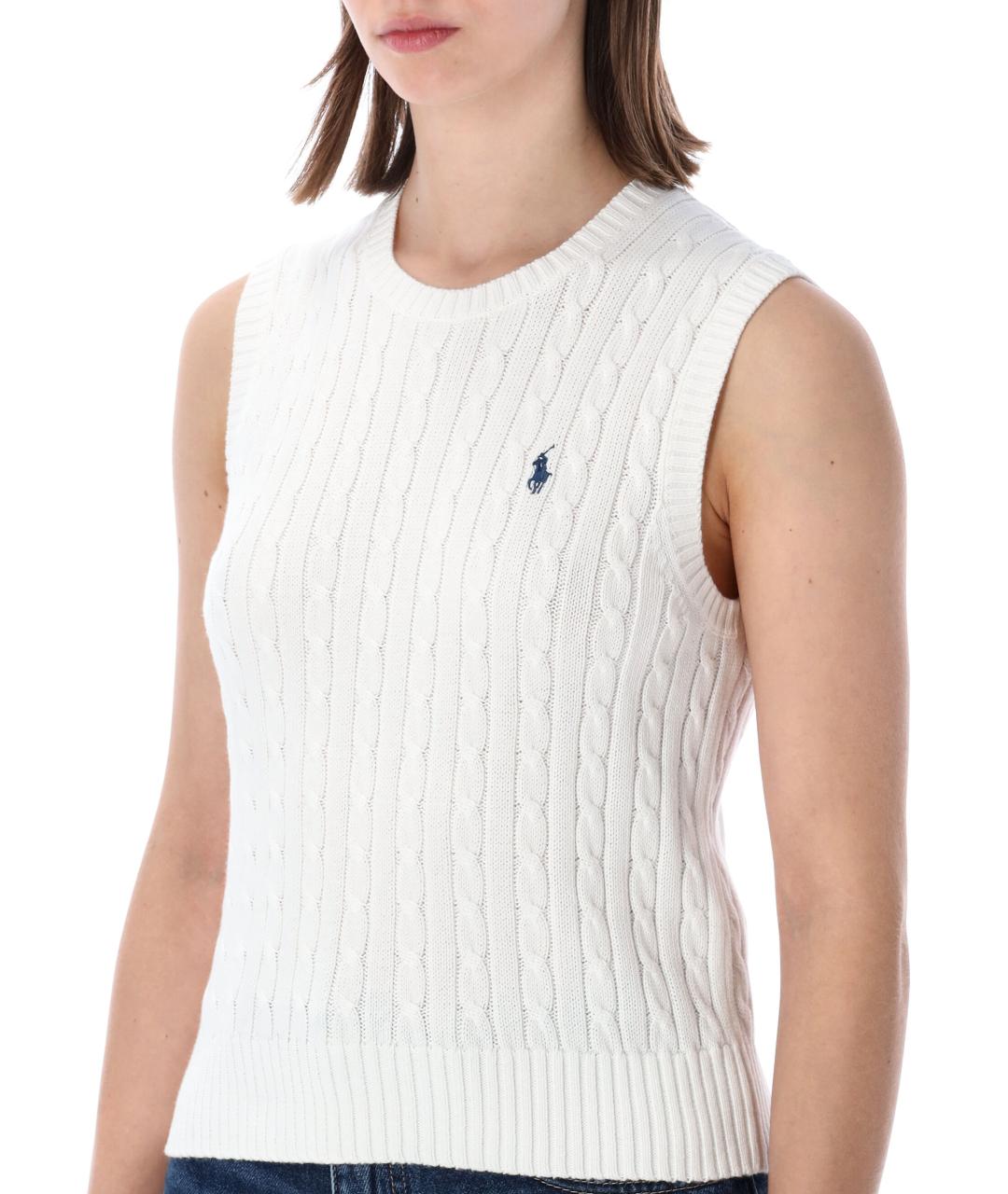 POLO RALPH LAUREN Белая хлопковая жилетка, фото 3