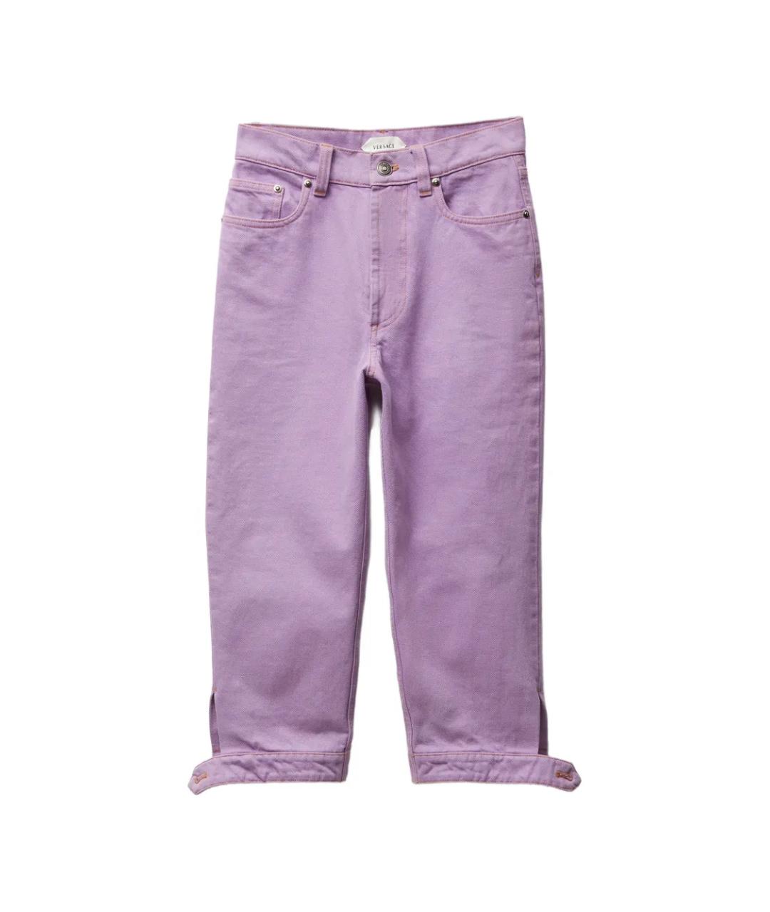 VERSACE Фиолетовые хлопковые прямые джинсы, фото 1