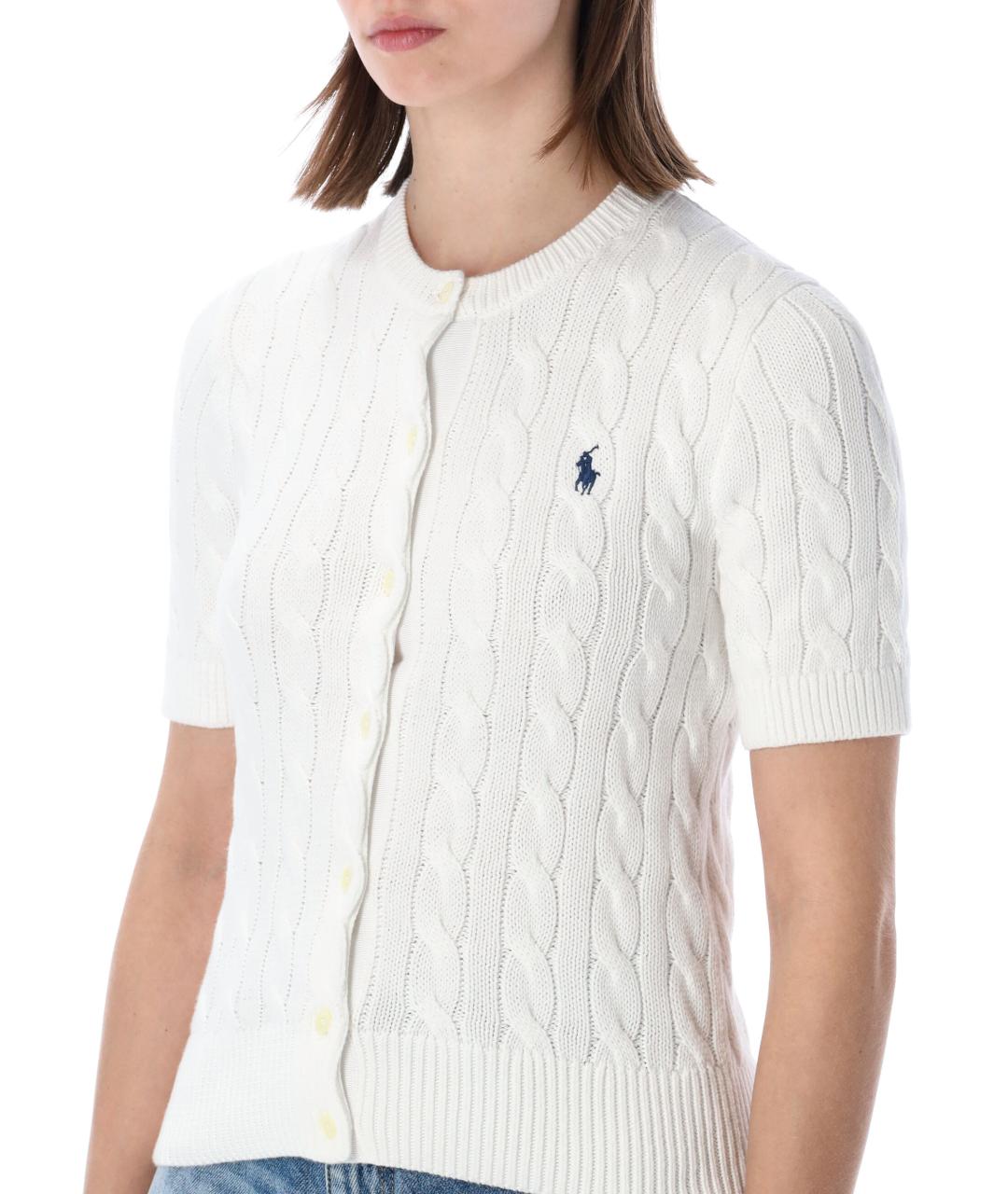 POLO RALPH LAUREN Белый хлопковый кардиган, фото 3
